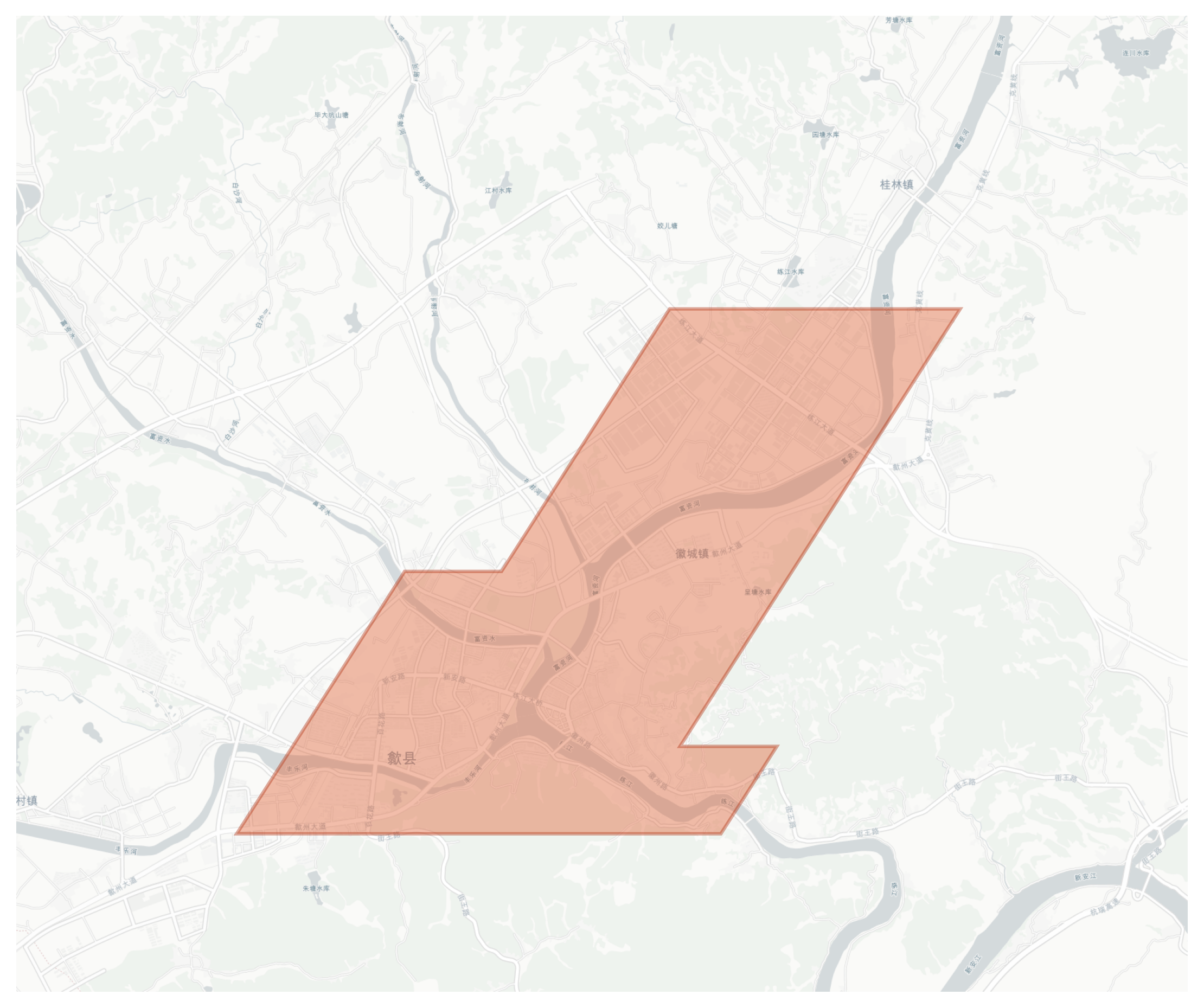Shexian geographic map