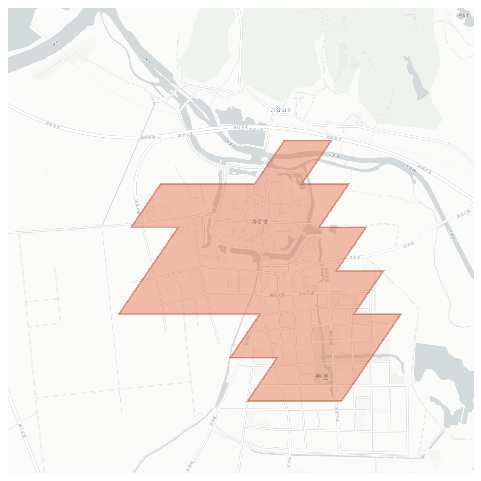 Shouxian geographic map