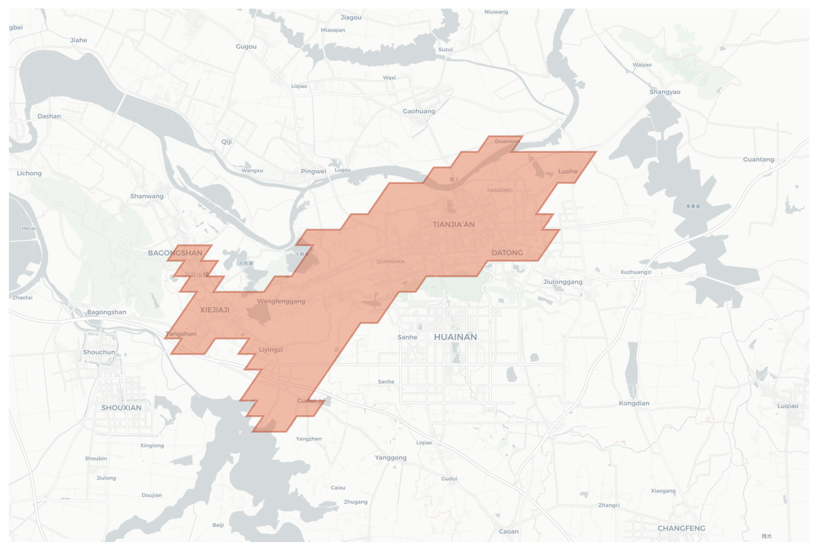 Tianjia‘an geographic map