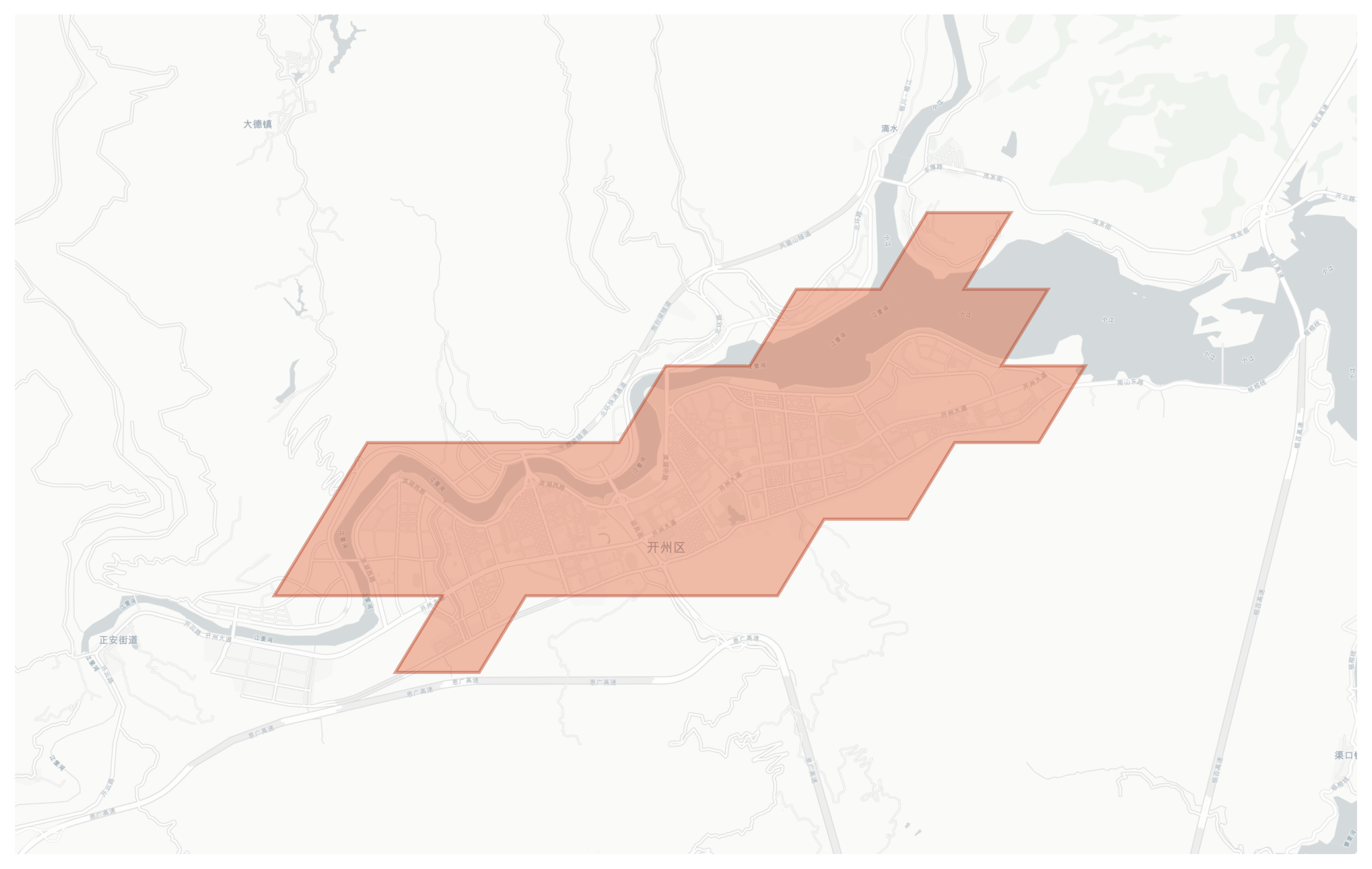 Kaizhou geographic map