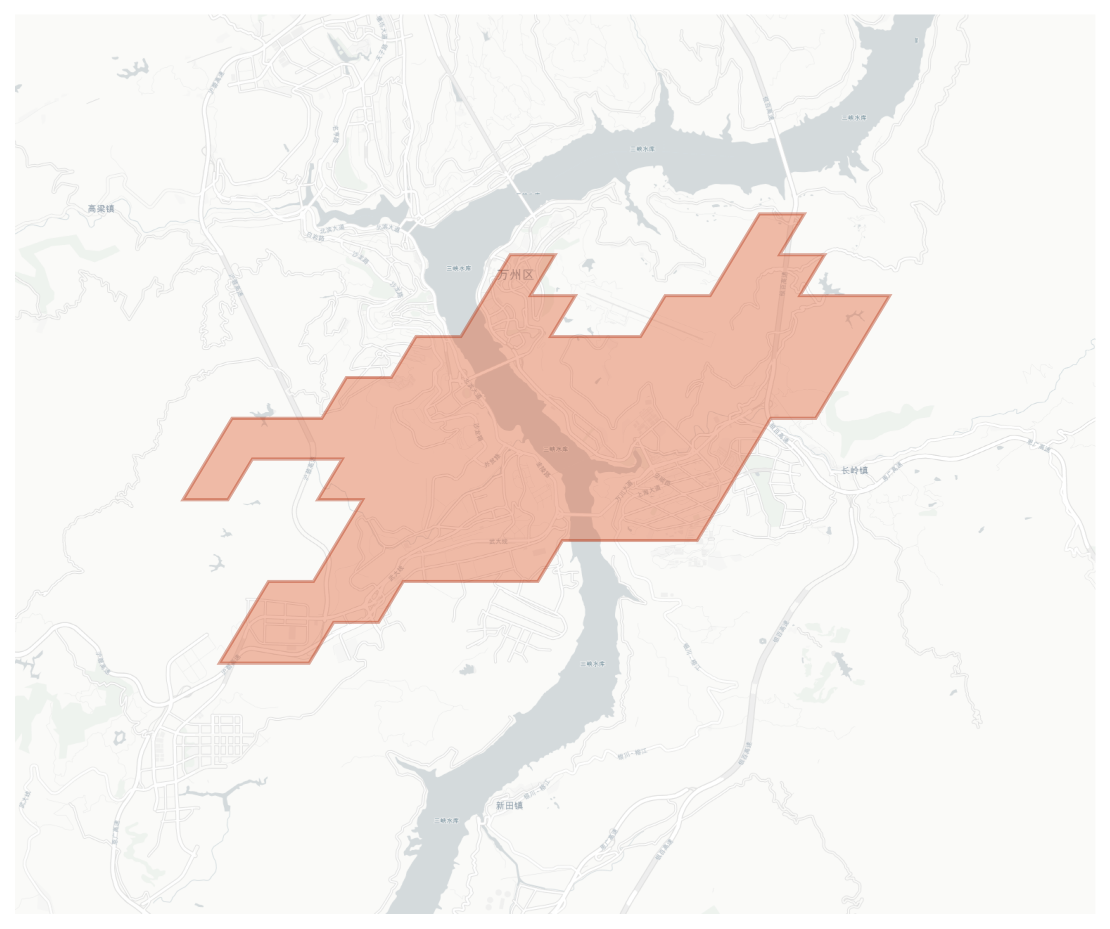 Wanzhou geographic map