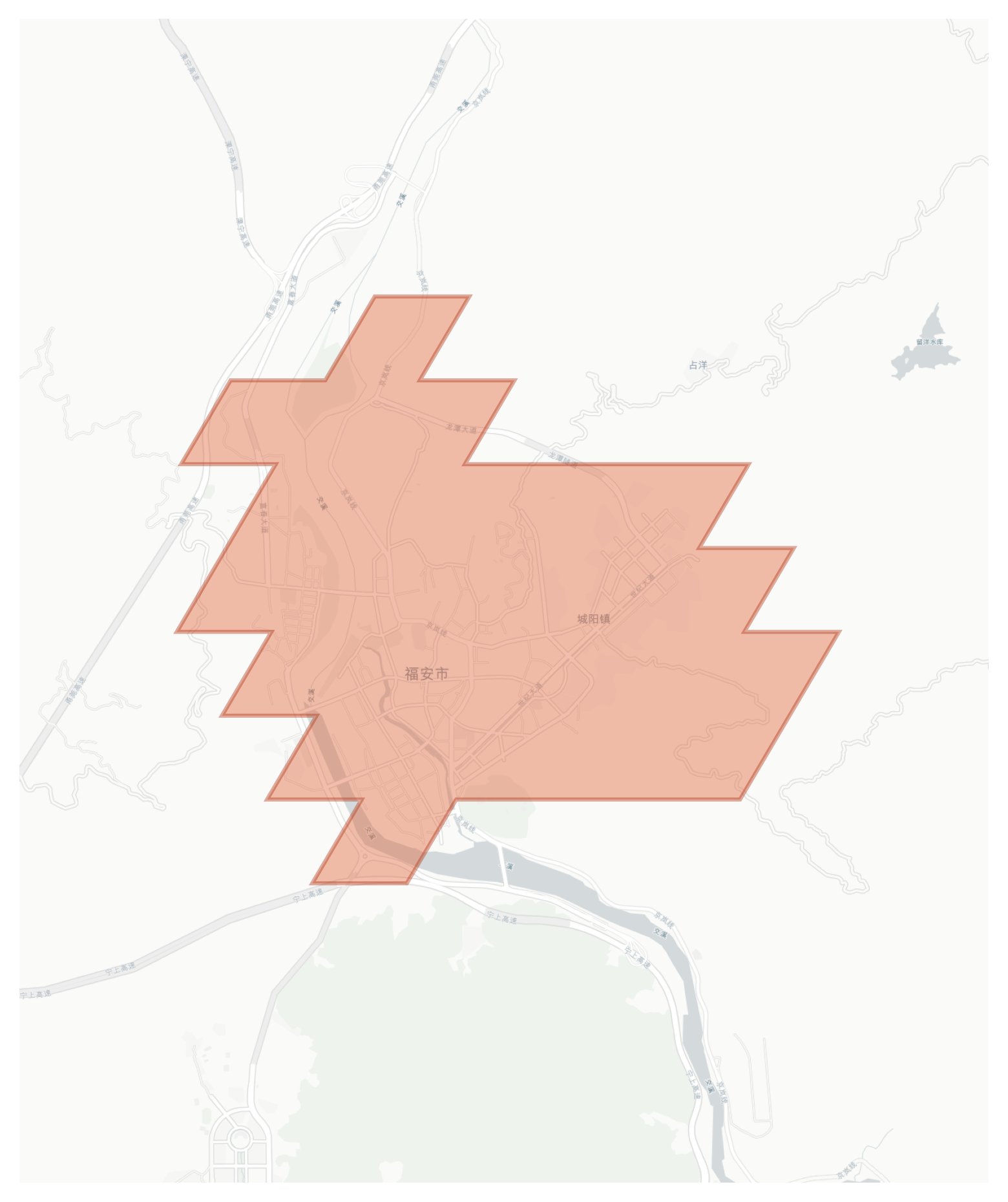 Fu'an geographic map