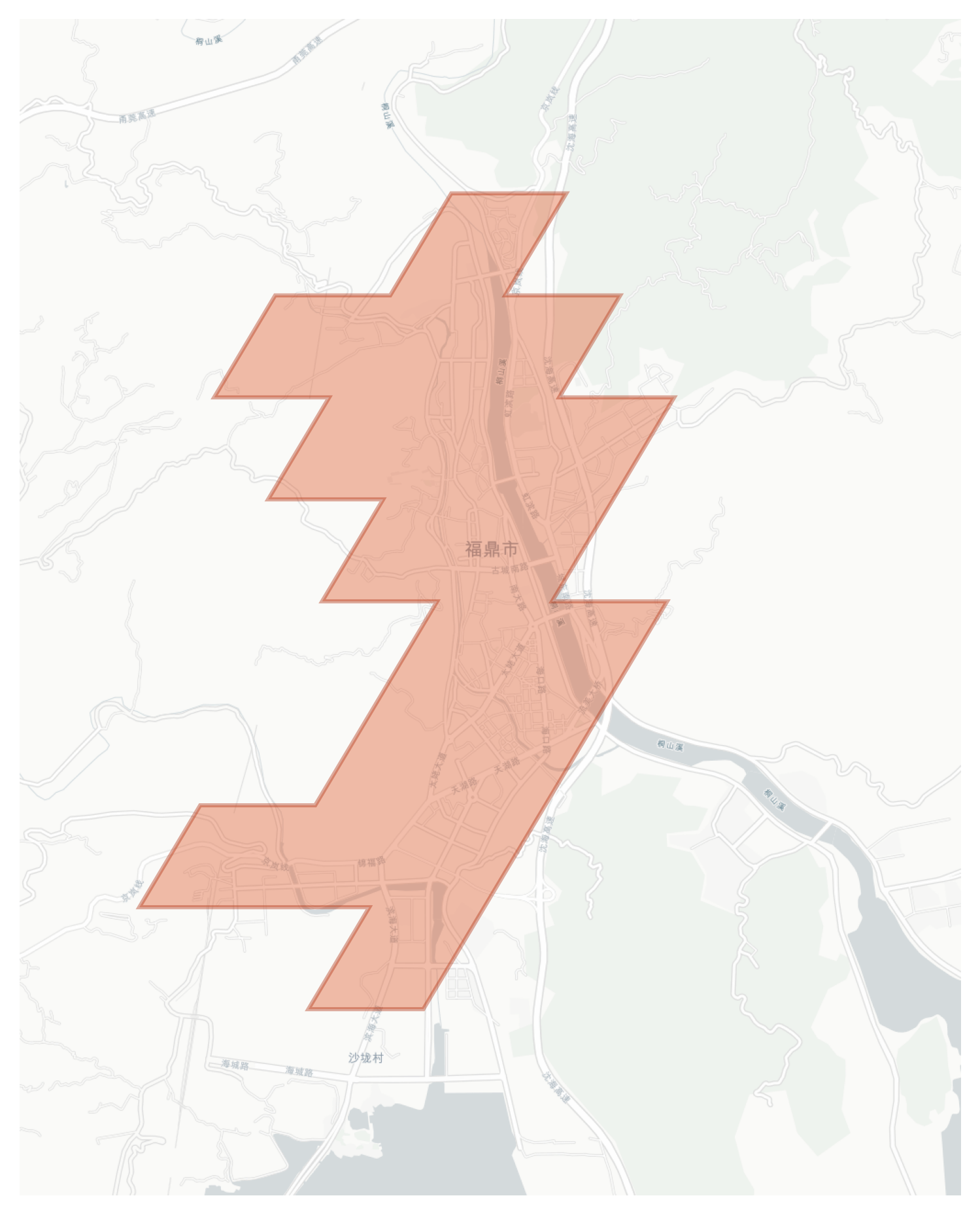 Fuding geographic map
