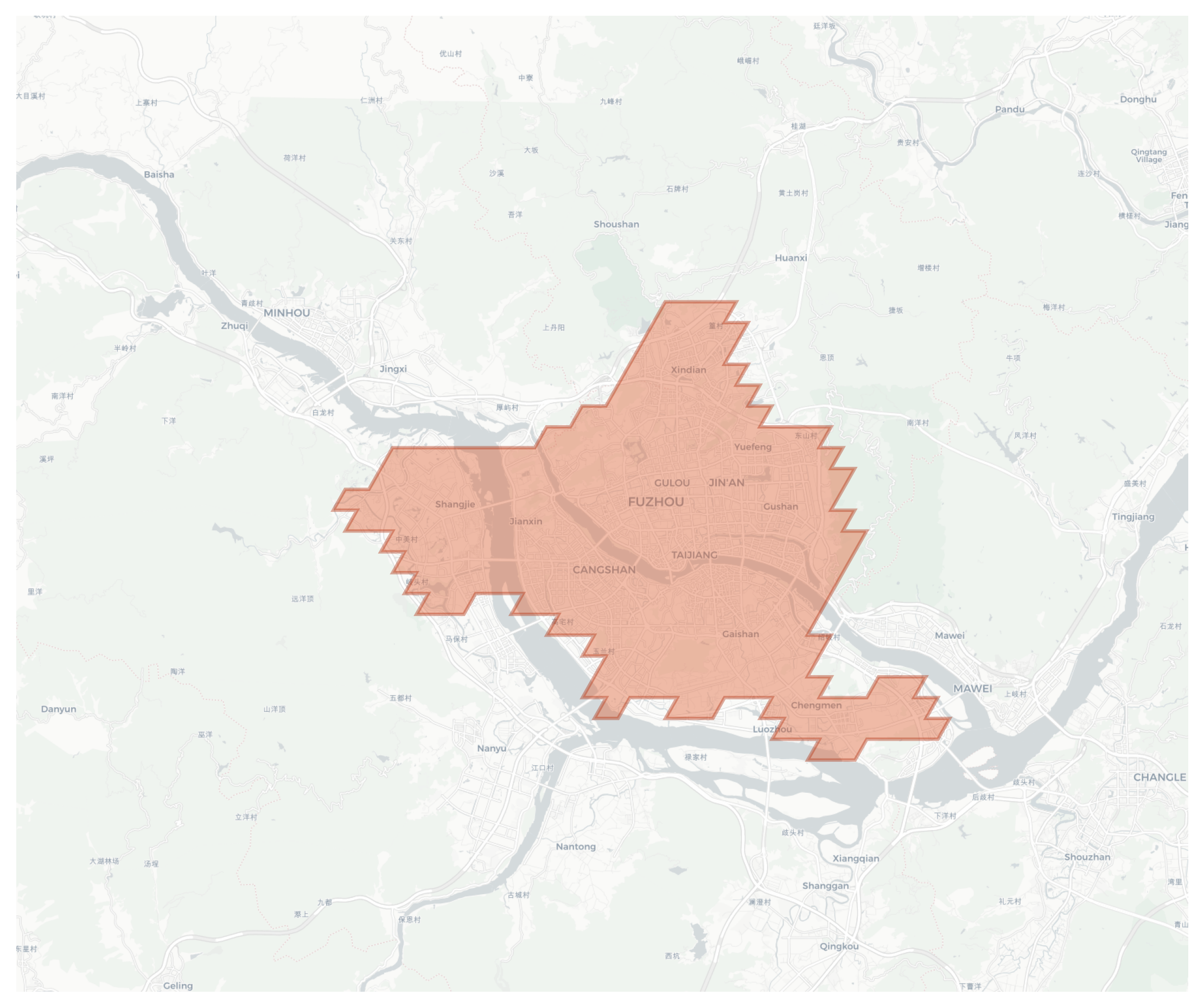 Fuzhou geographic map