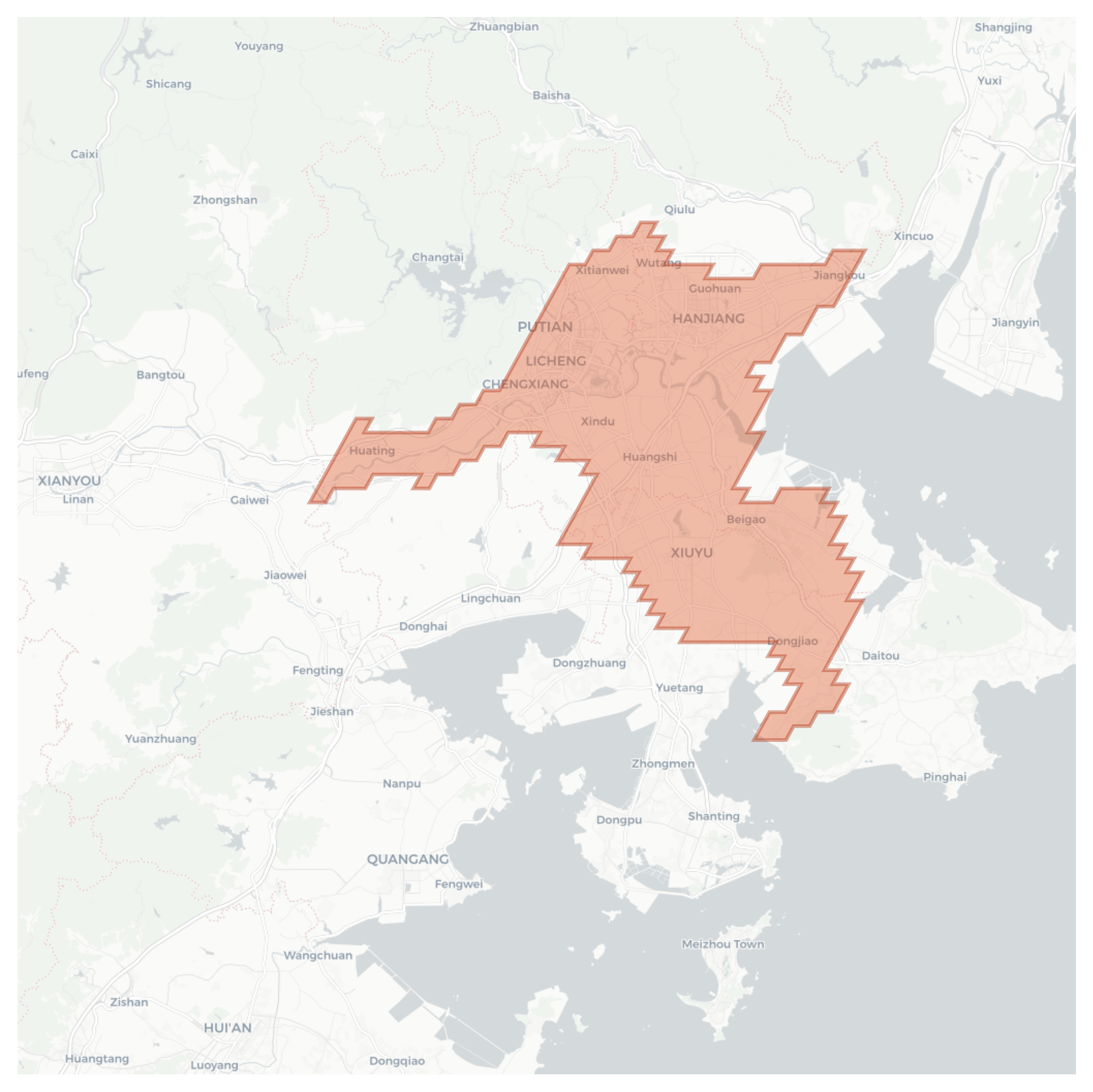 Putian geographic map