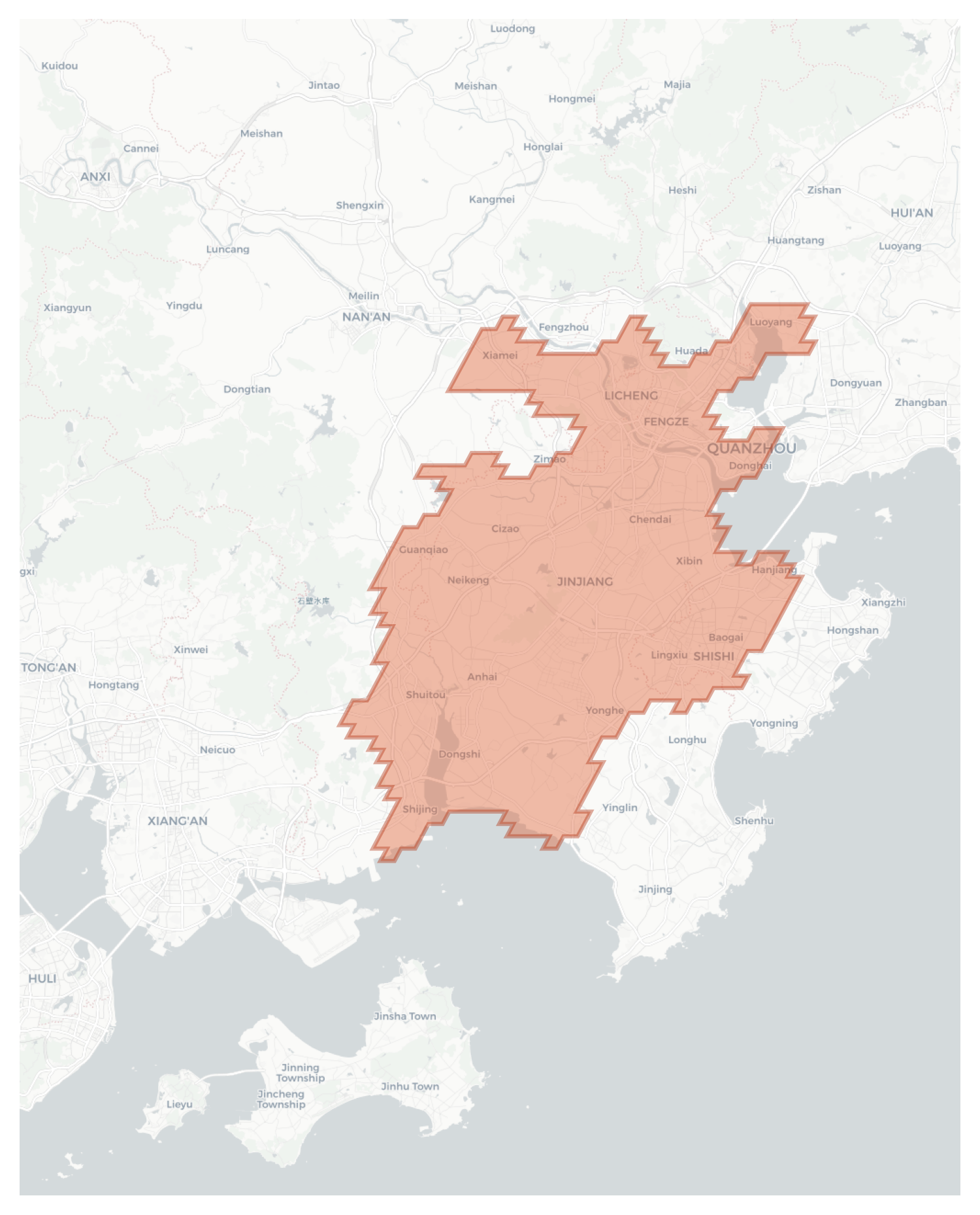Quanzhou geographic map