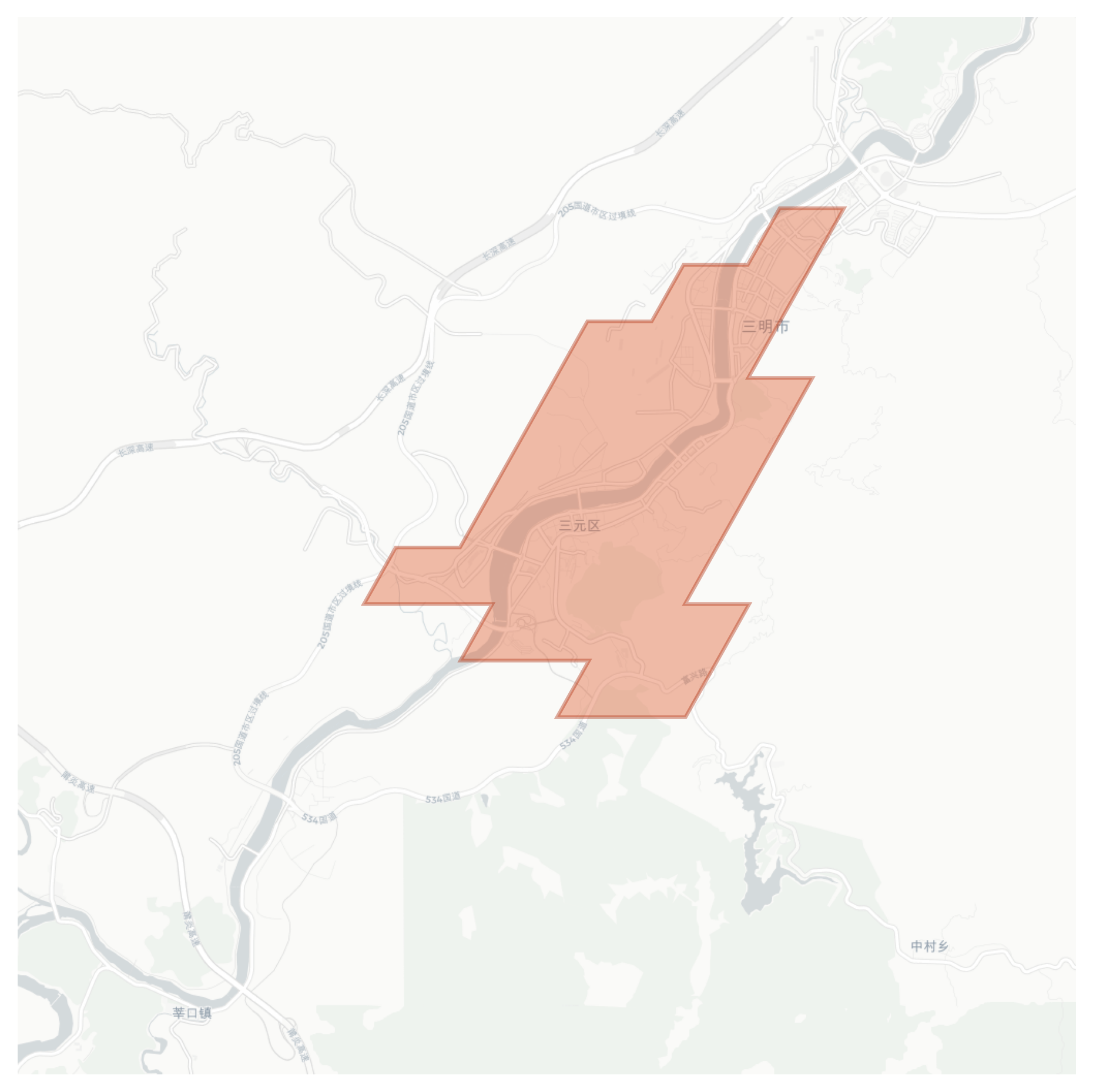 Sanming geographic map
