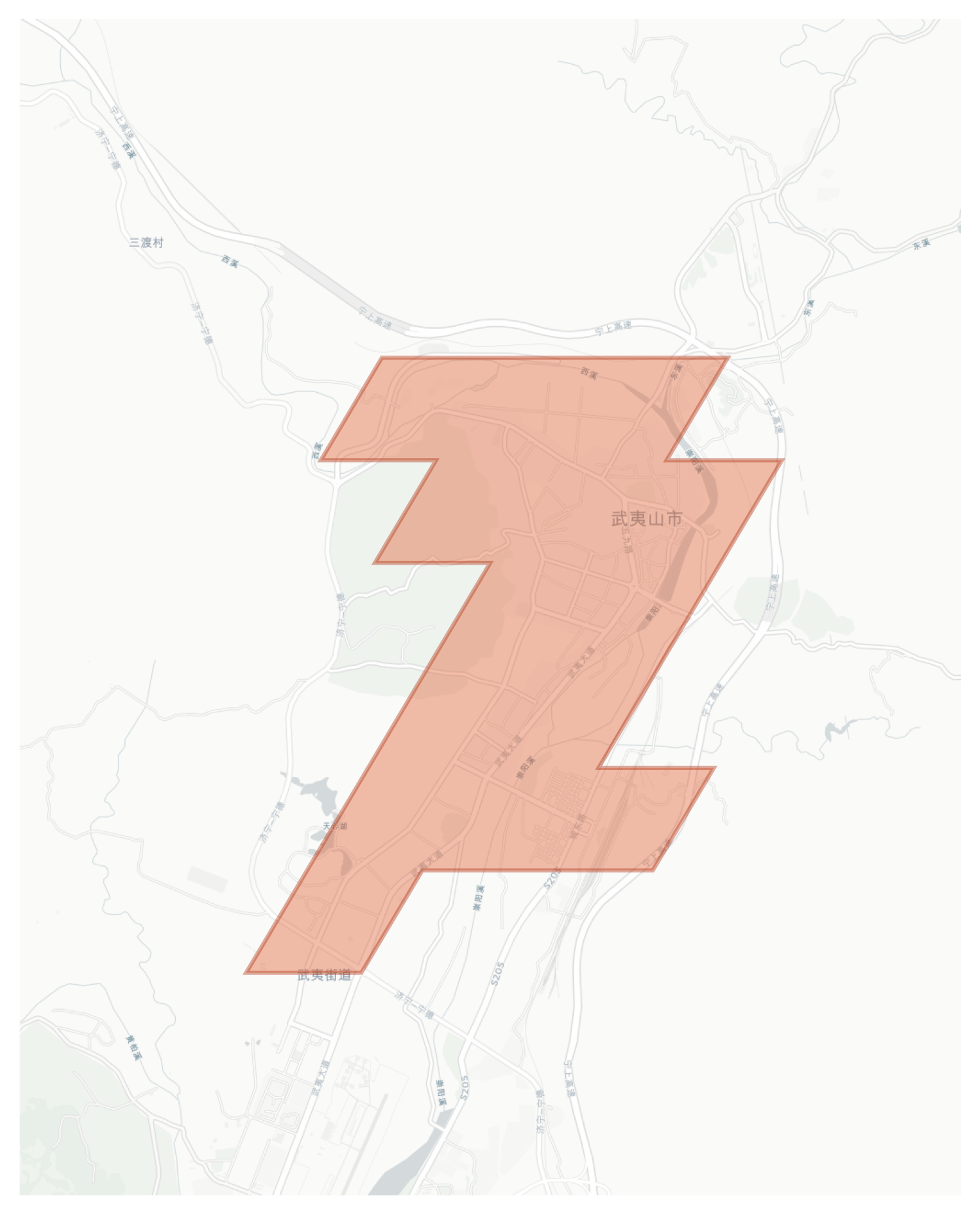 Wuyishan geographic map