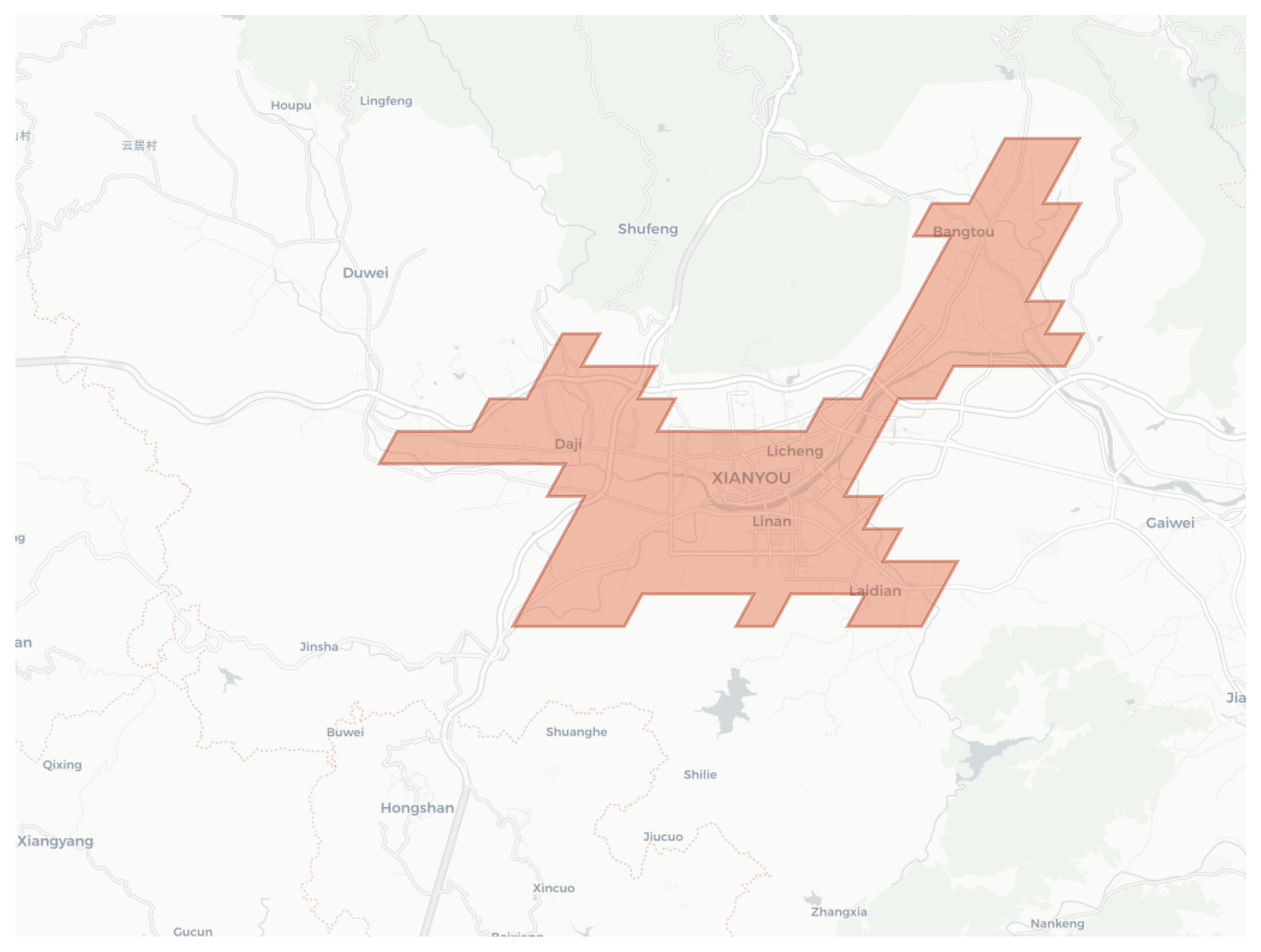Xianyou geographic map