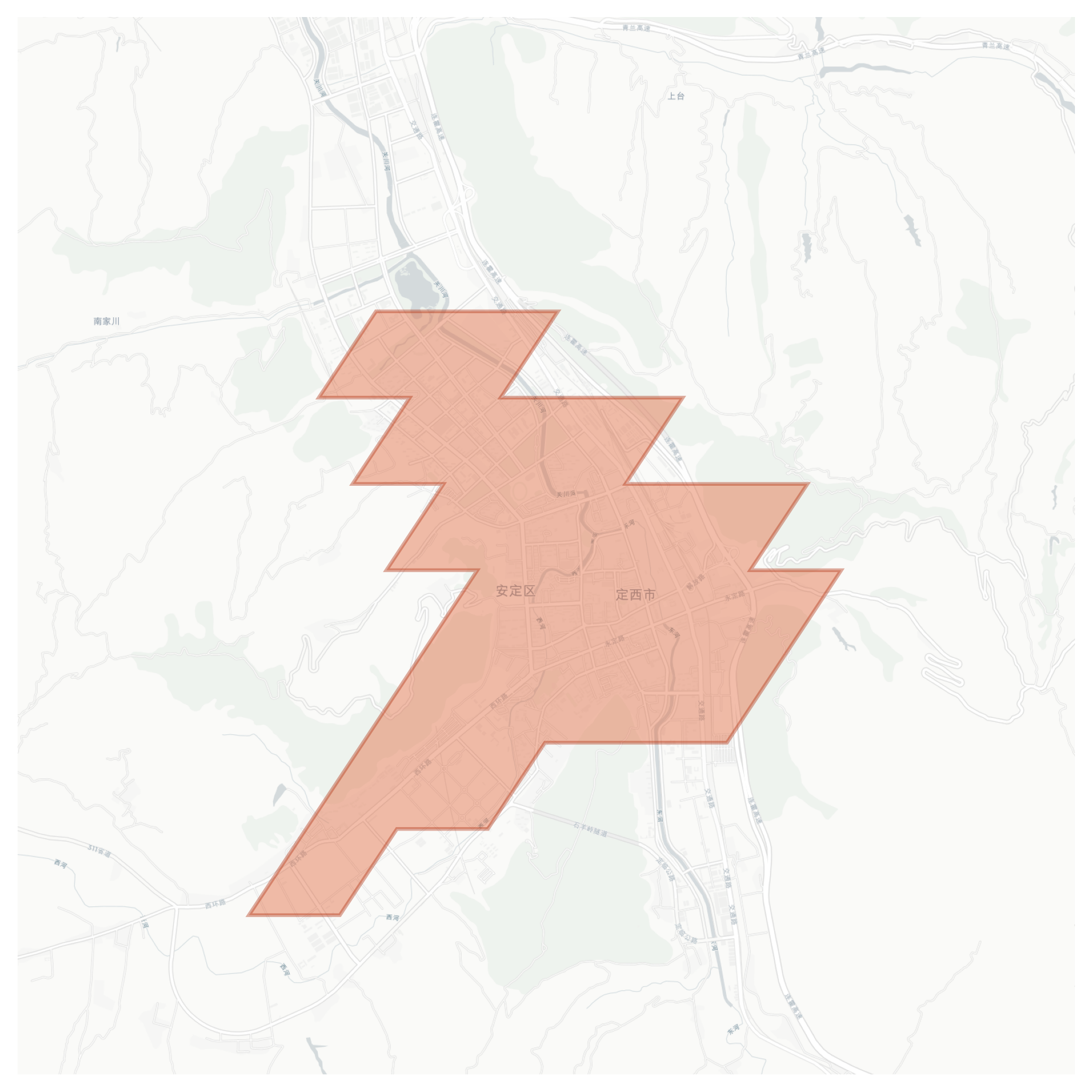 Dingxi geographic map