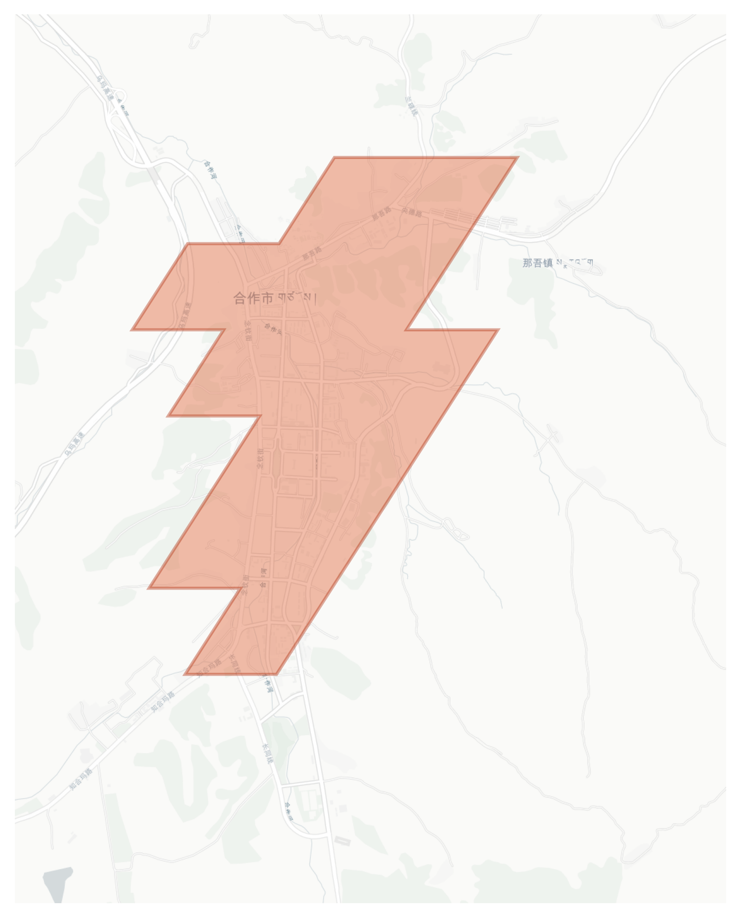 Hezuo geographic map