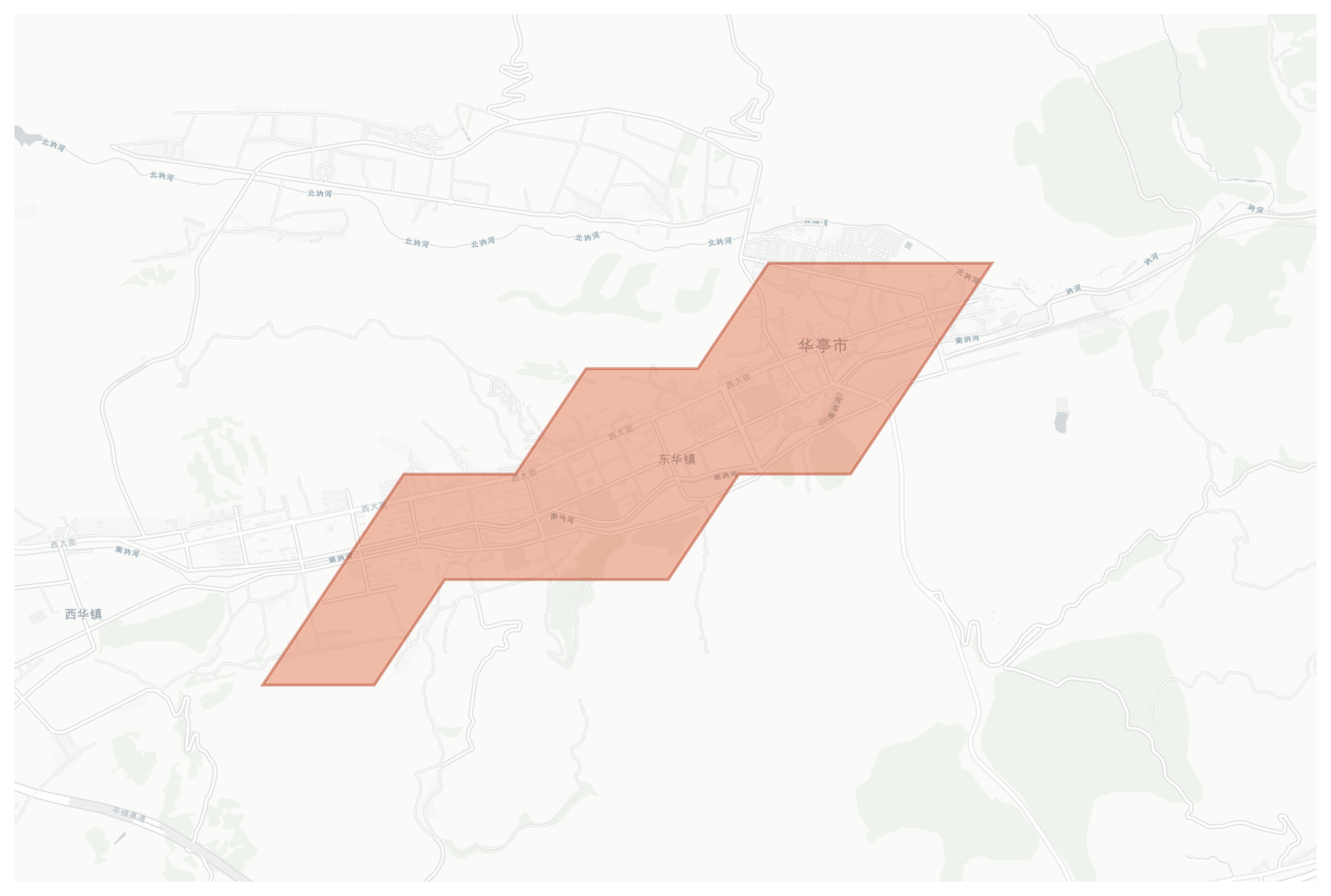 Huating geographic map