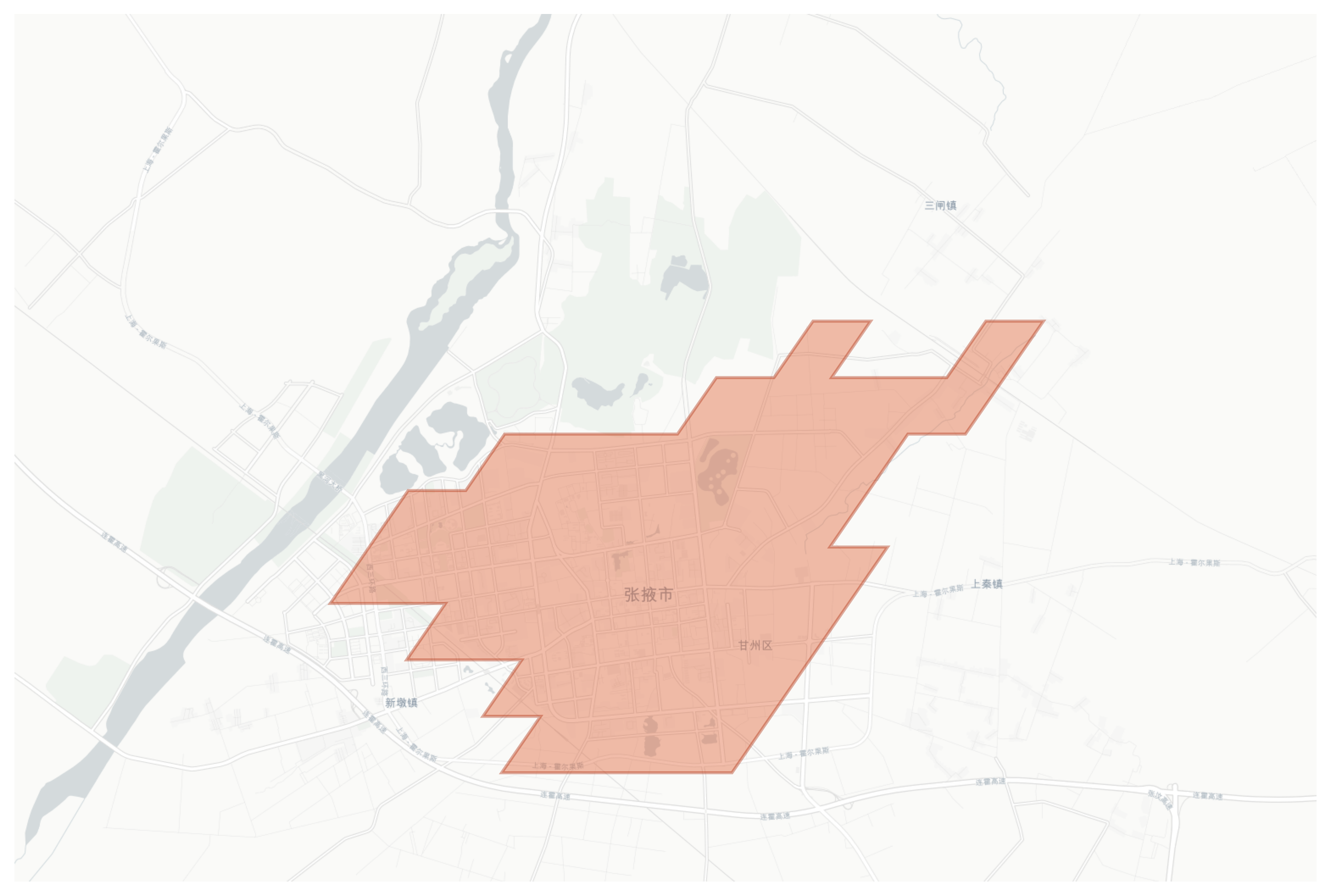 Zhangye geographic map