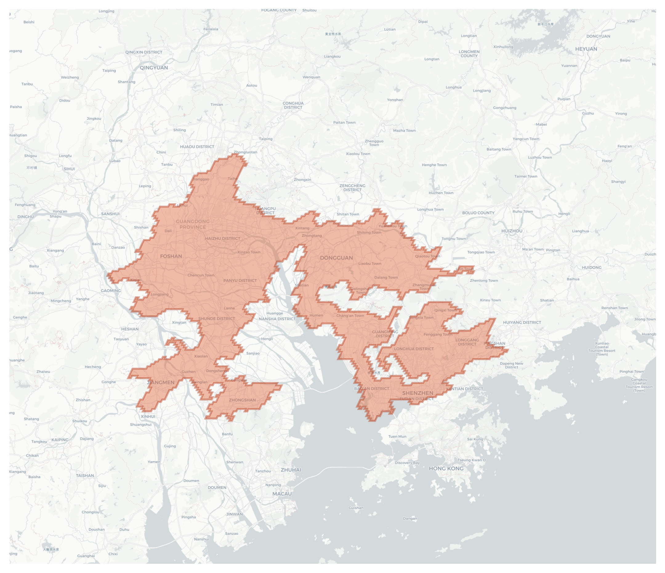 Guangzhou geographic map