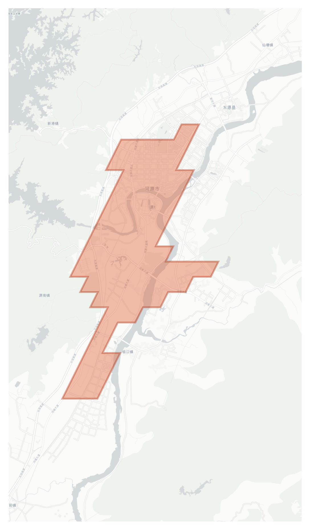 Heyuan geographic map