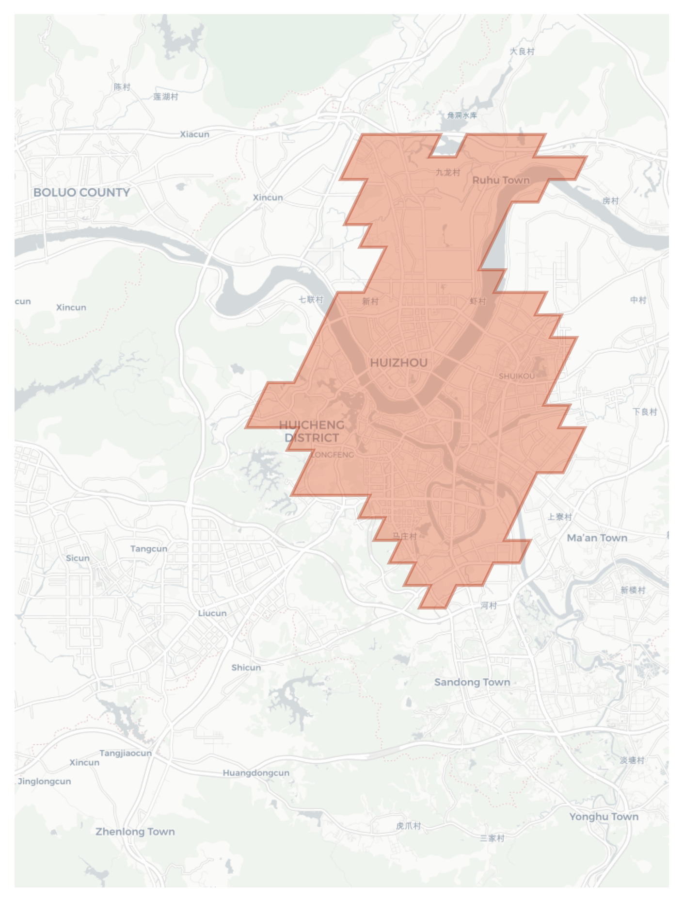 Huizhou geographic map