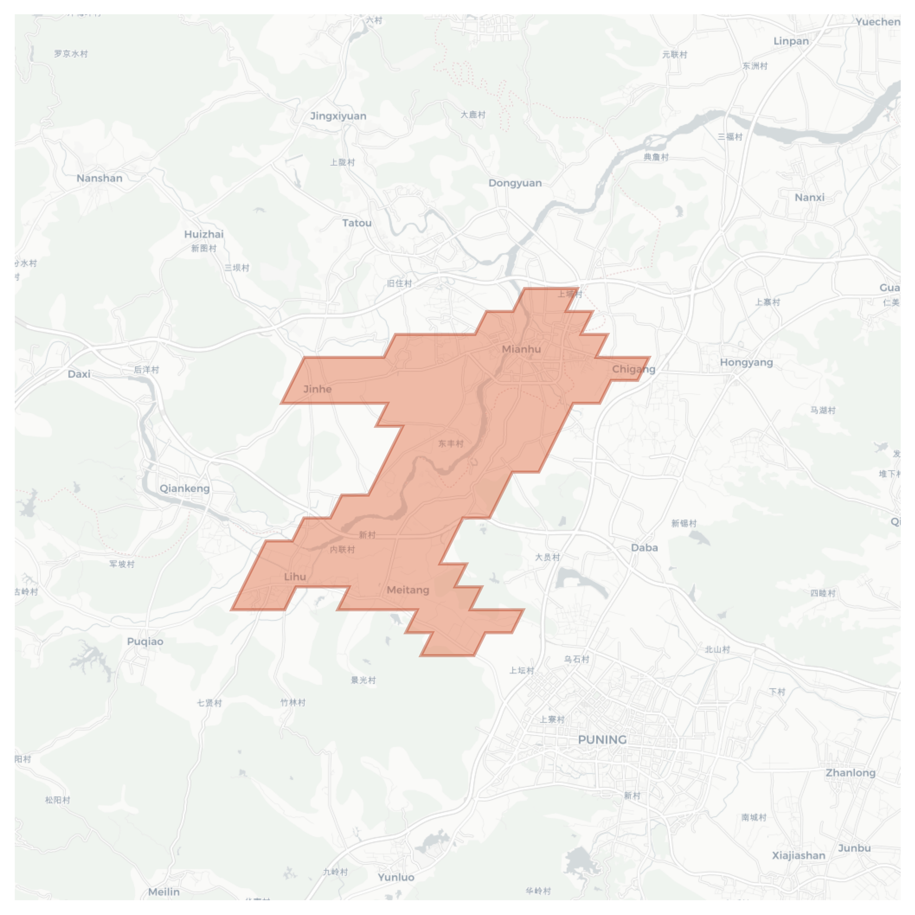 Jinhe geographic map