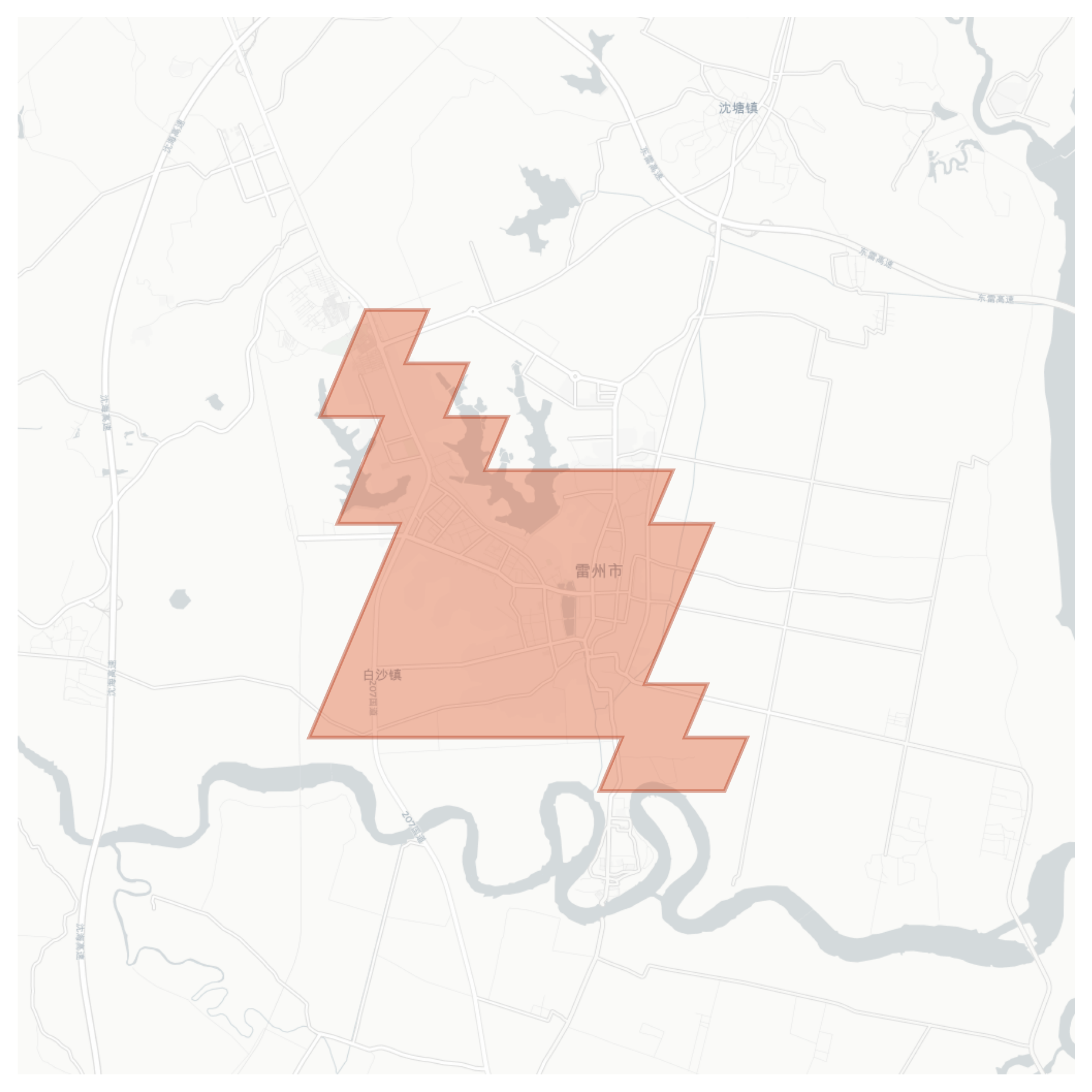 Leizhou geographic map