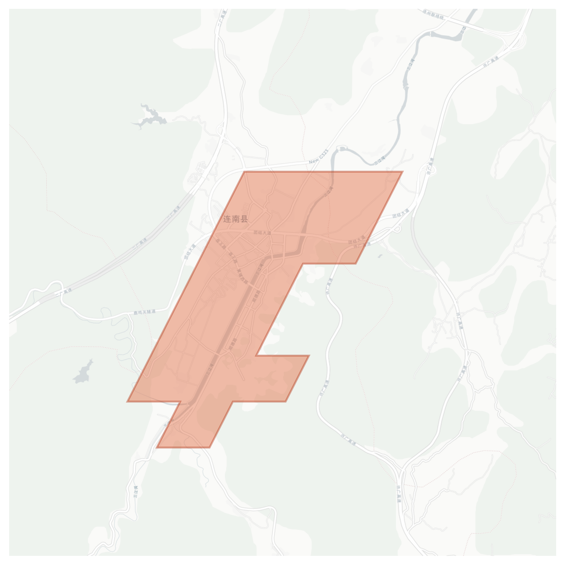 Liannan geographic map