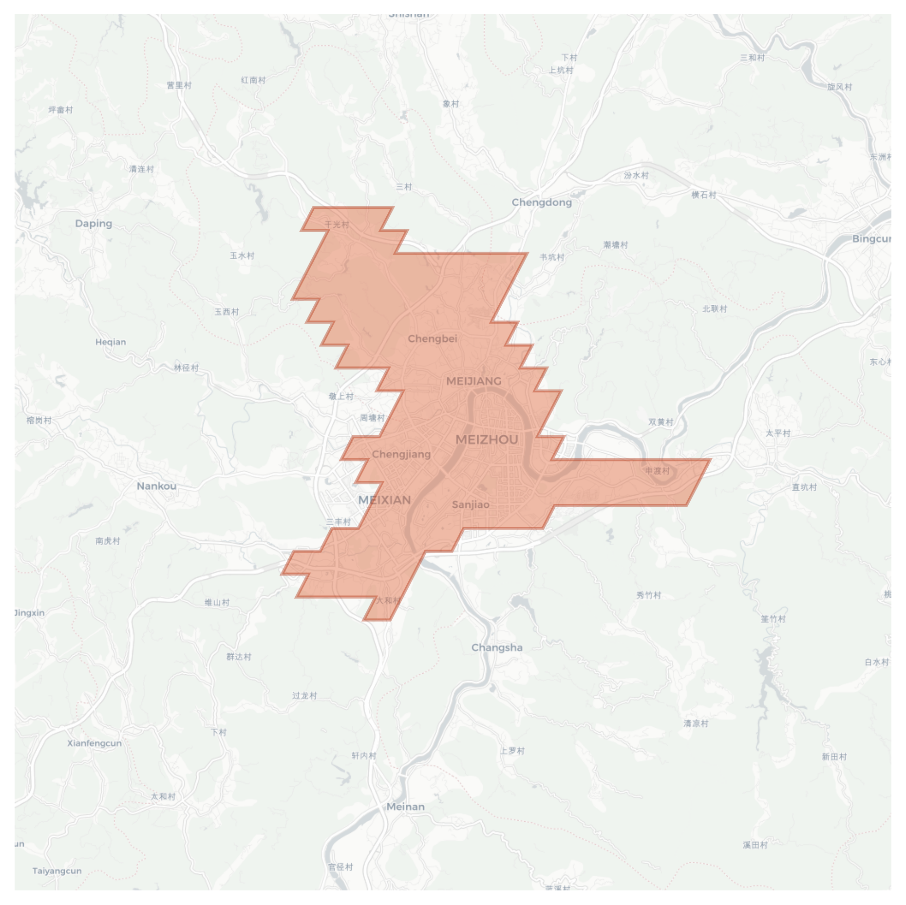 Meizhou geographic map