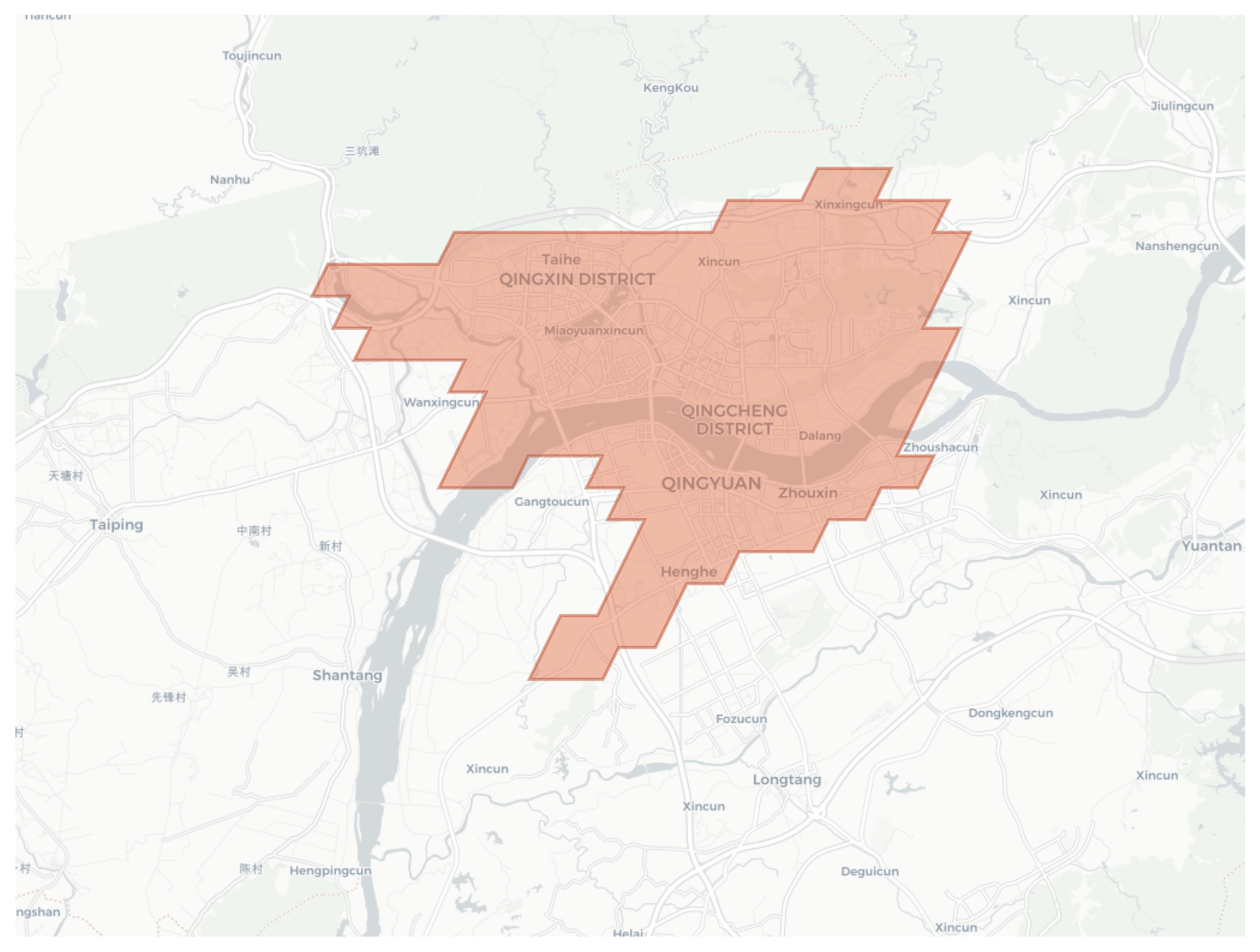 Qingyuan geographic map