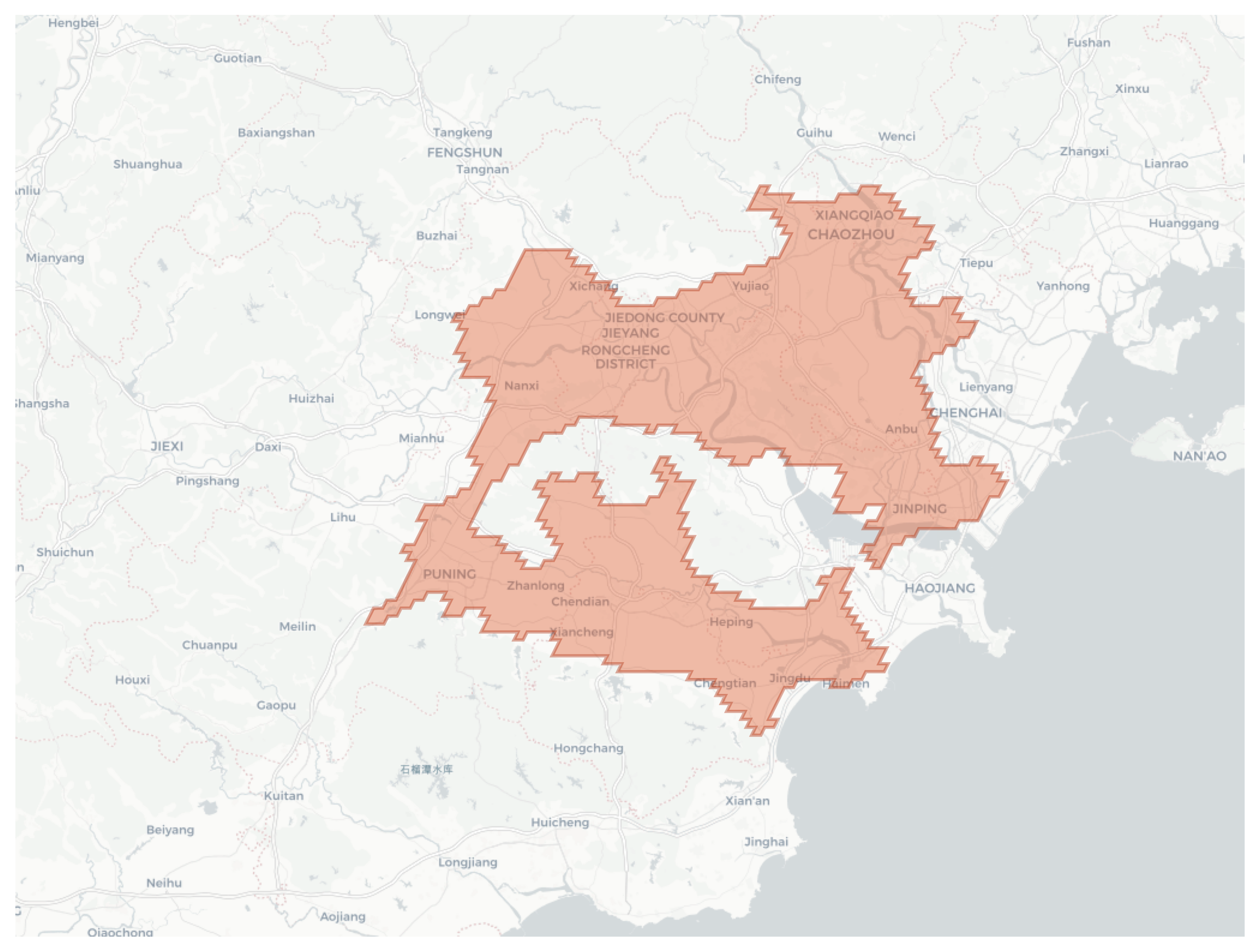 Shantou geographic map