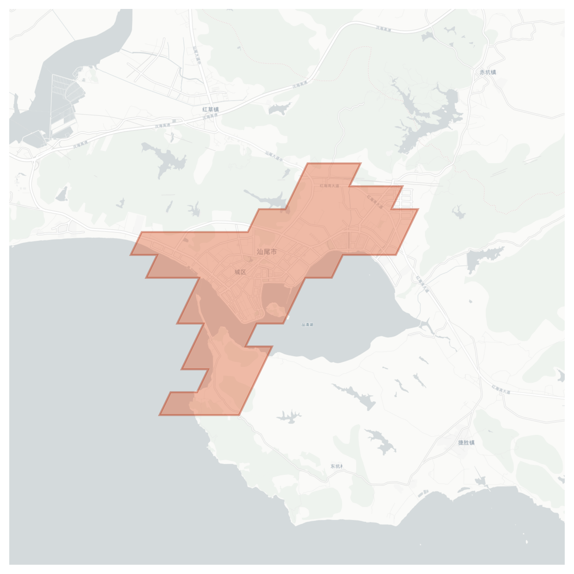 Shanwei geographic map