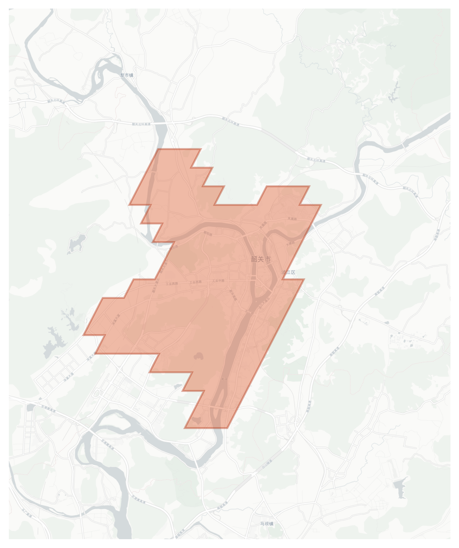 Shaoguan geographic map
