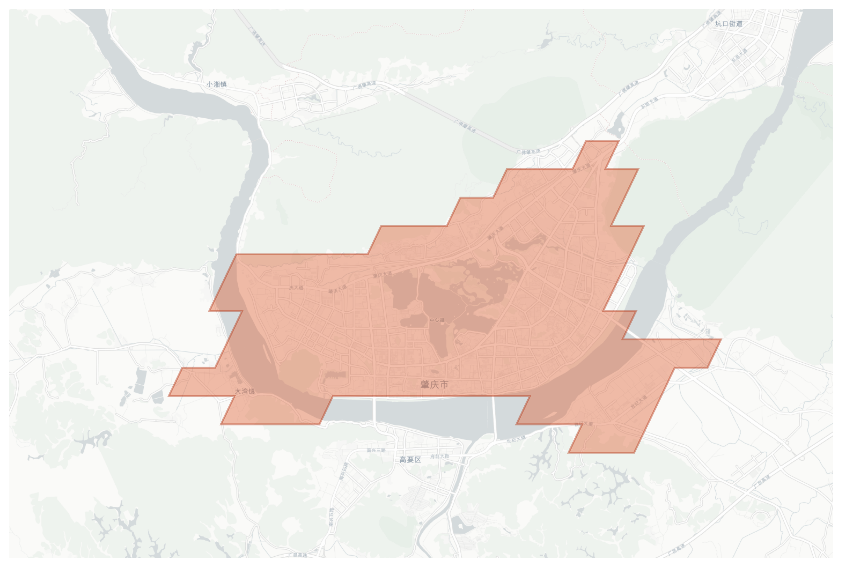 Zhaoqing geographic map
