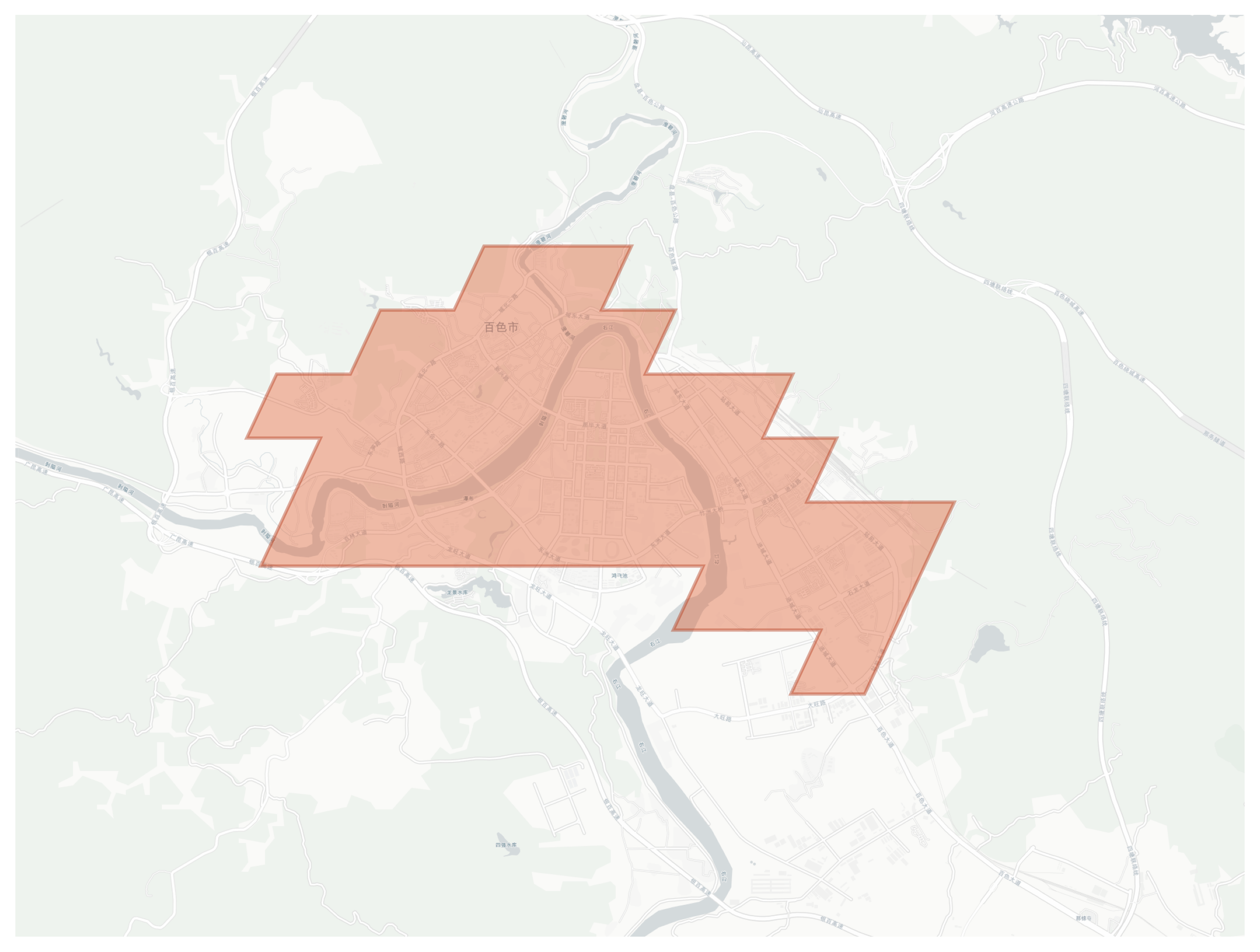 Baise geographic map