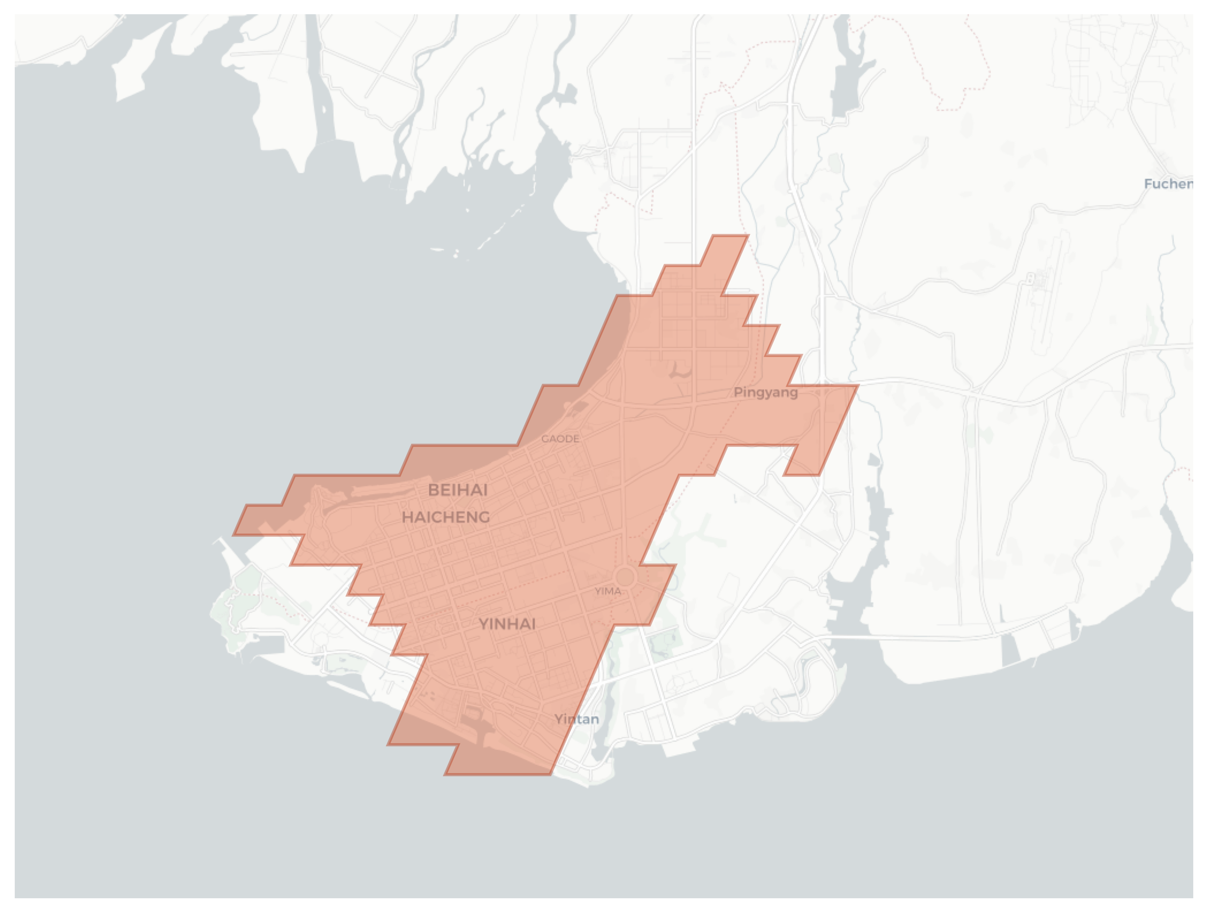 Beihai geographic map