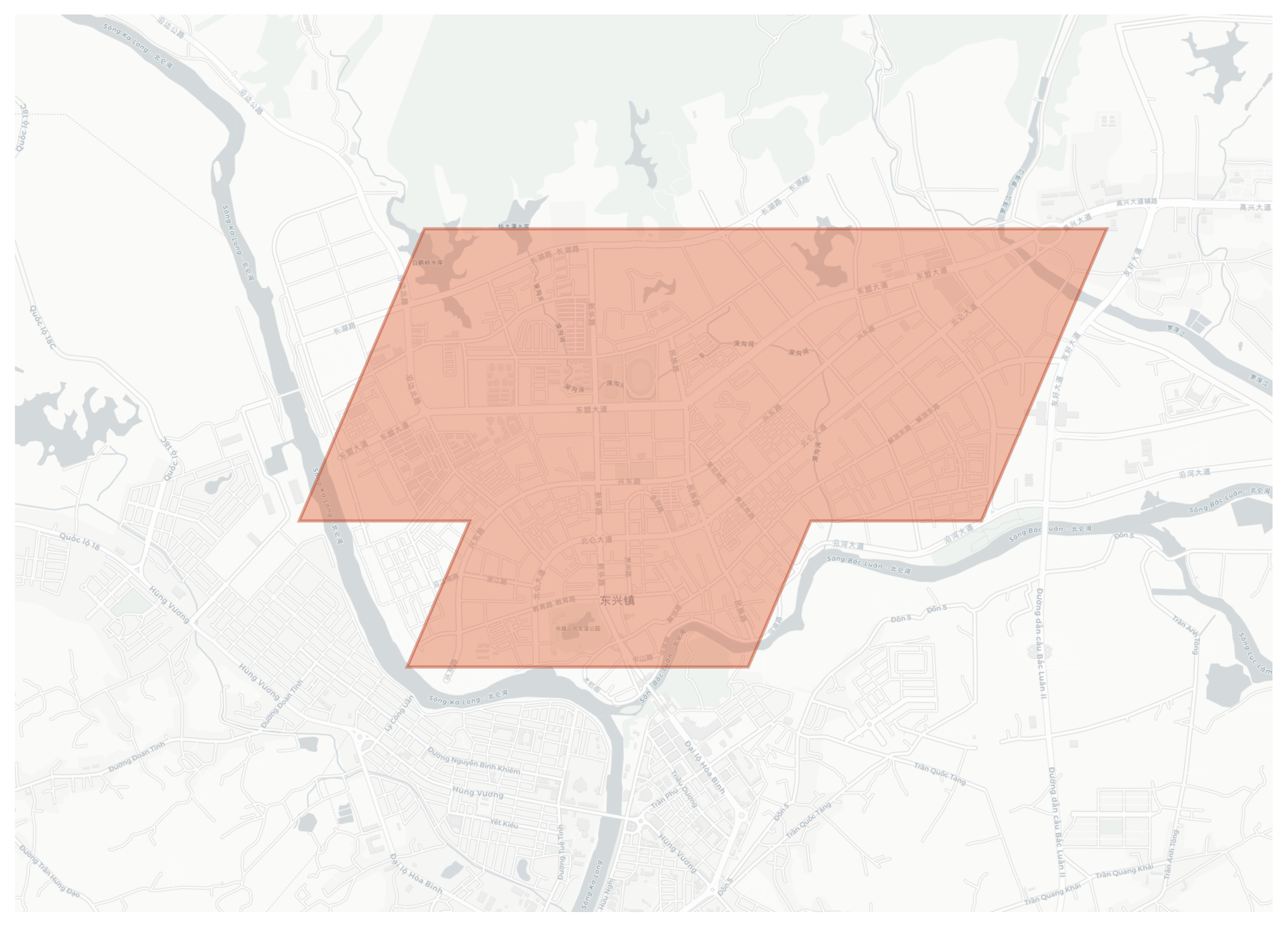 Dongxing geographic map
