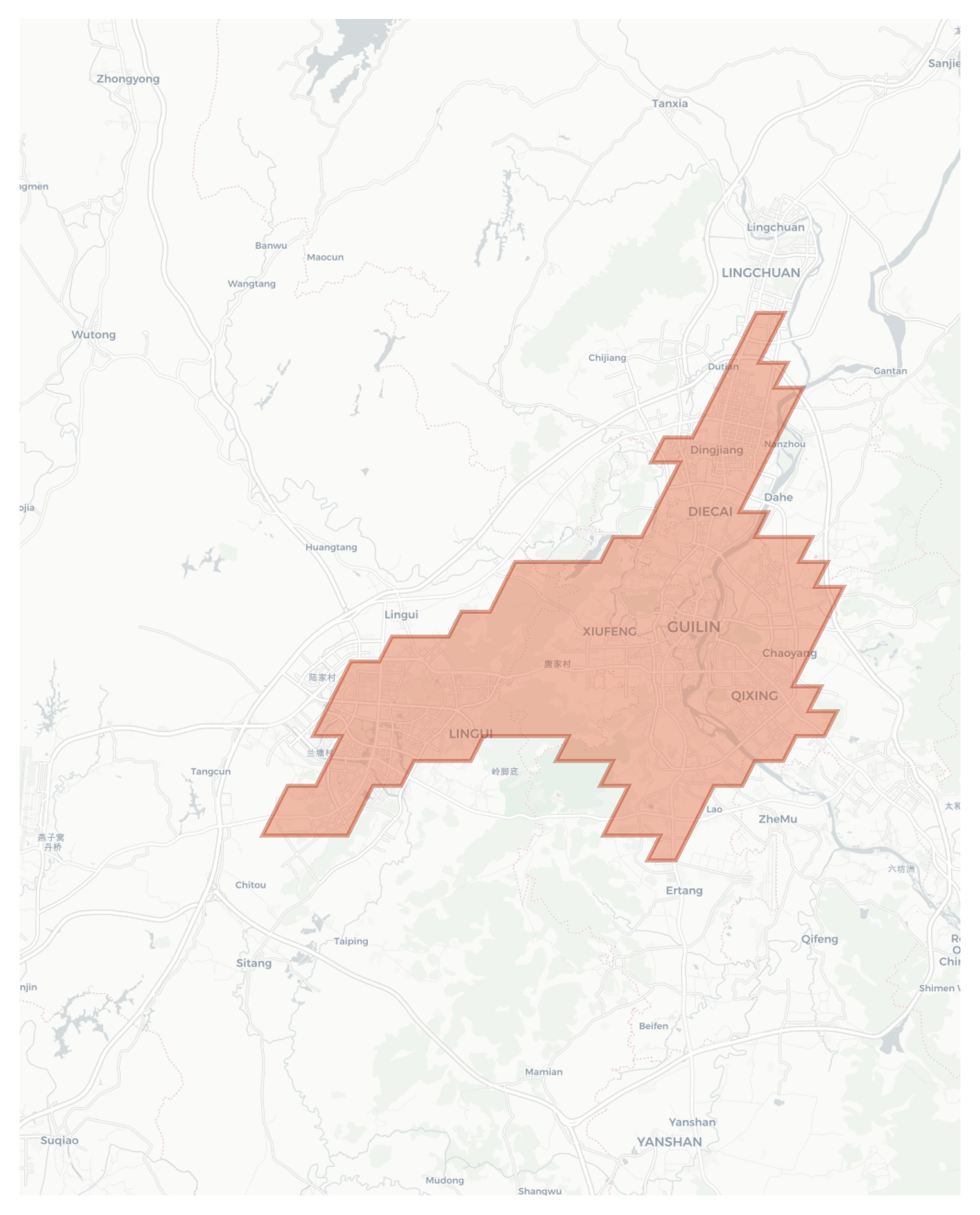 Guilin geographic map