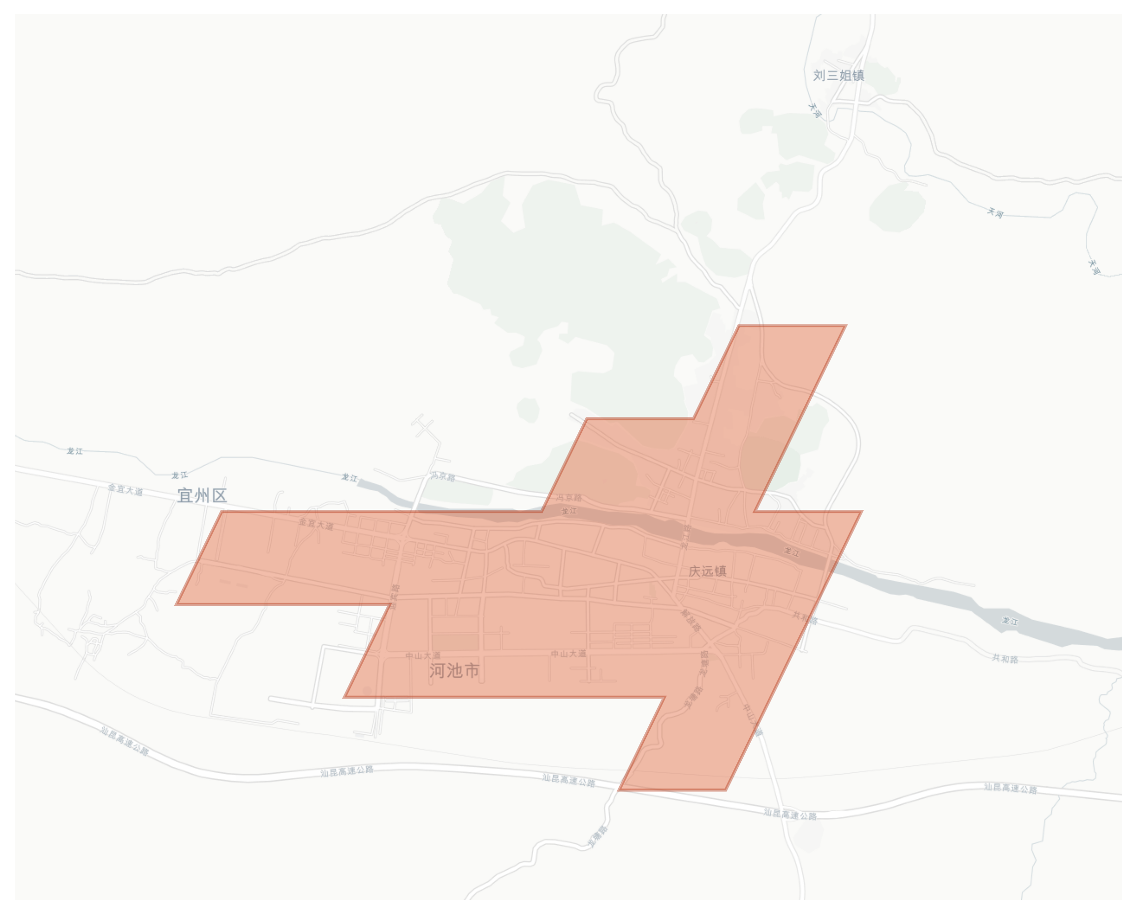 Hechi geographic map