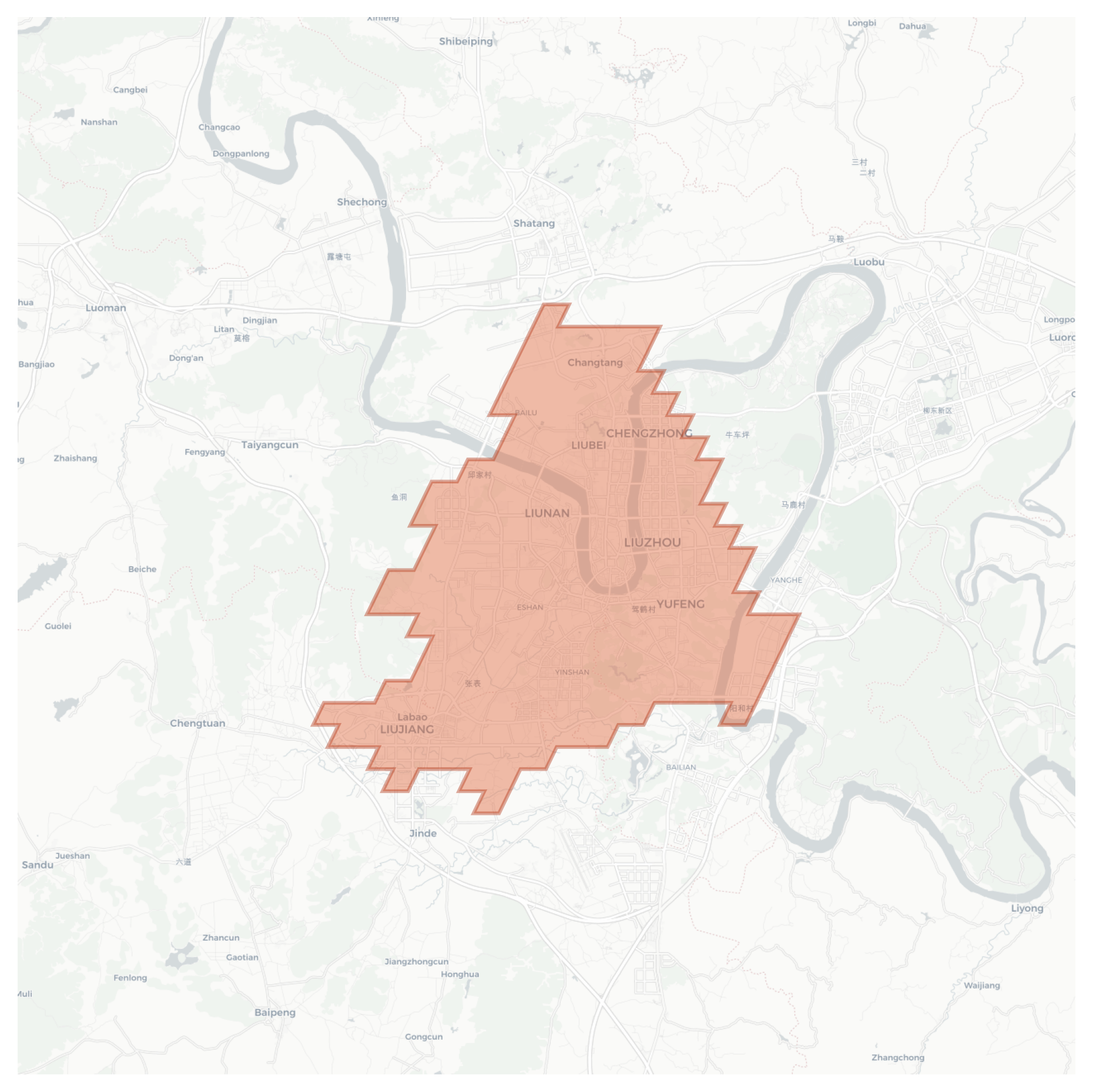 Liuzhou geographic map