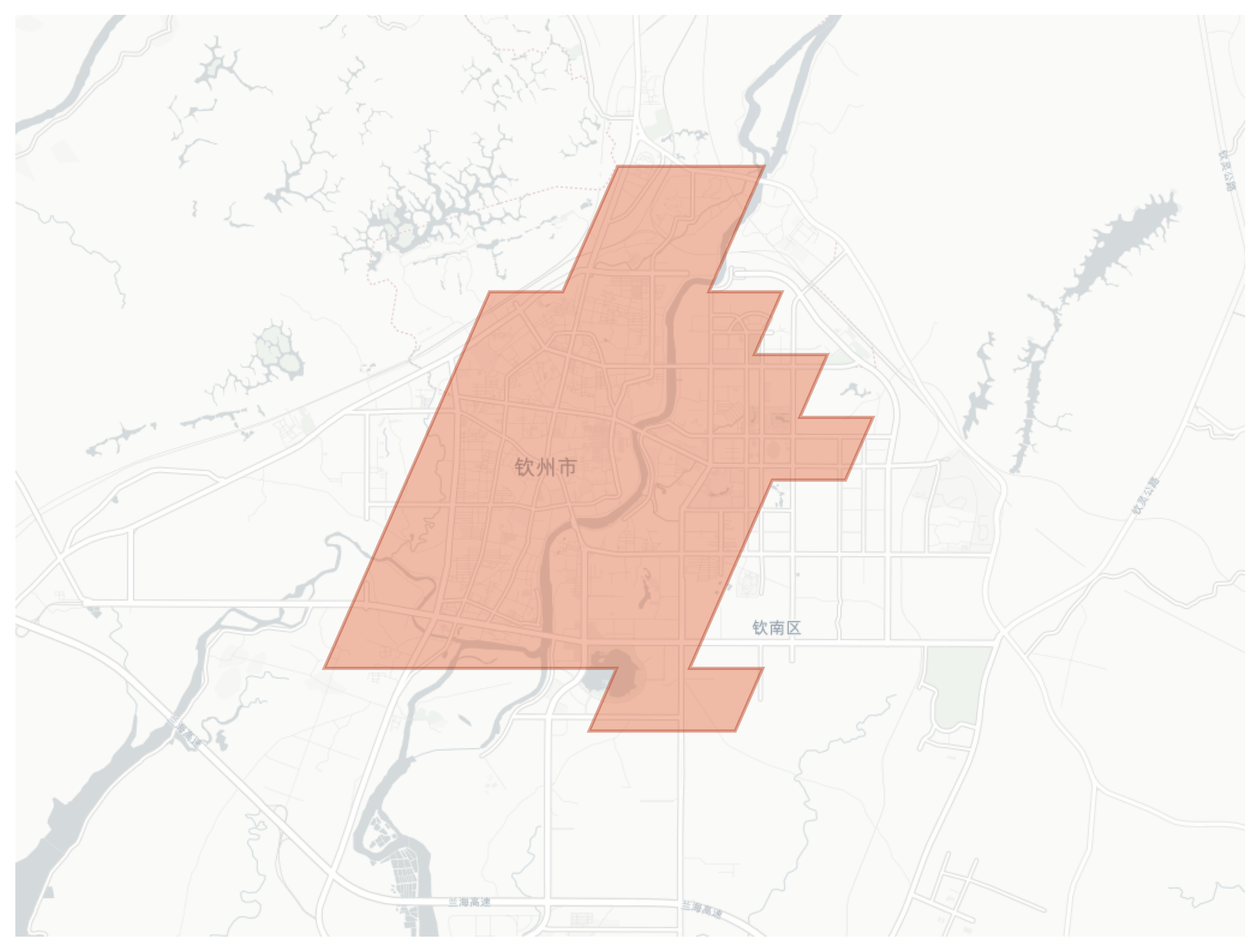 Qinzhou geographic map
