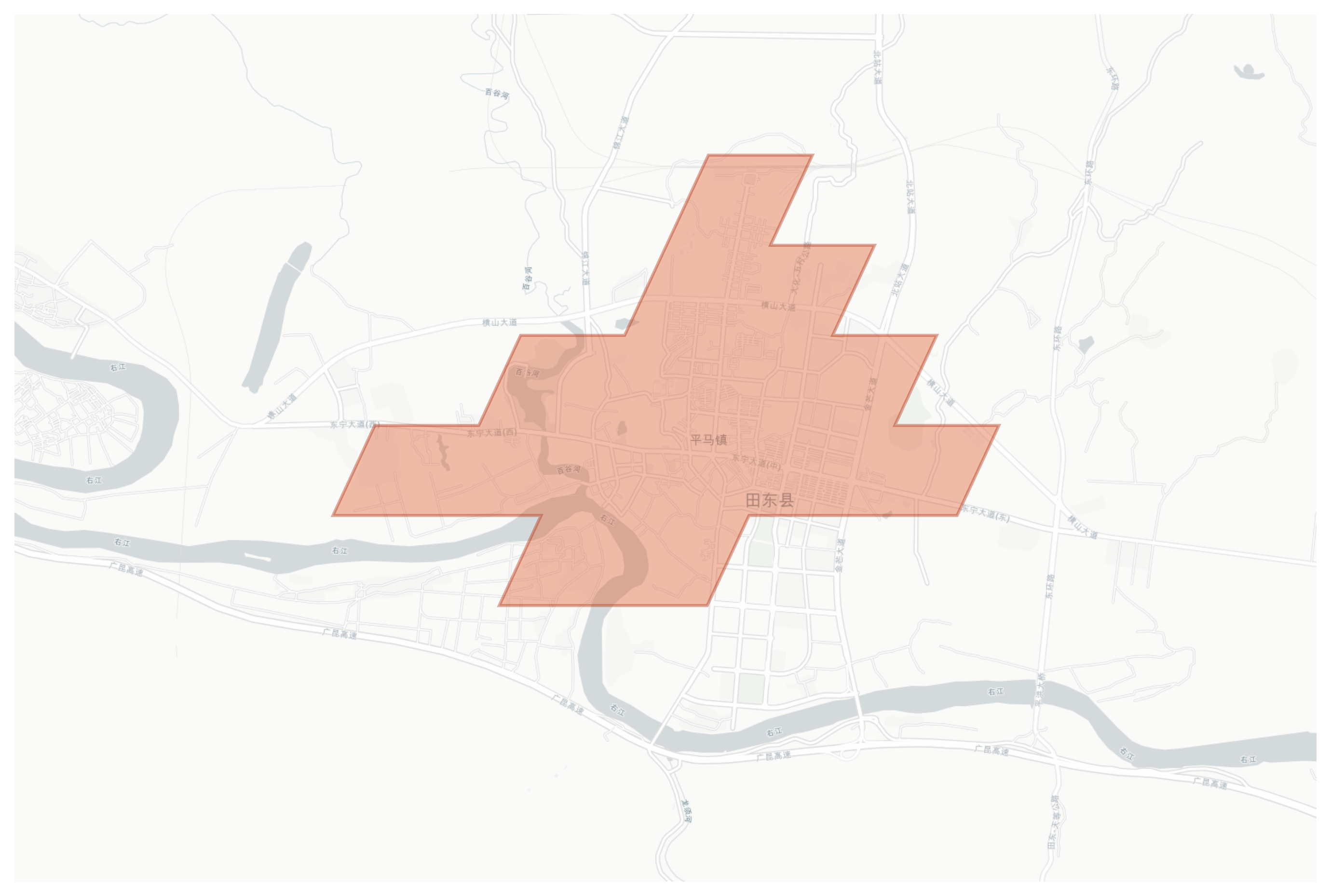 Tiandong geographic map
