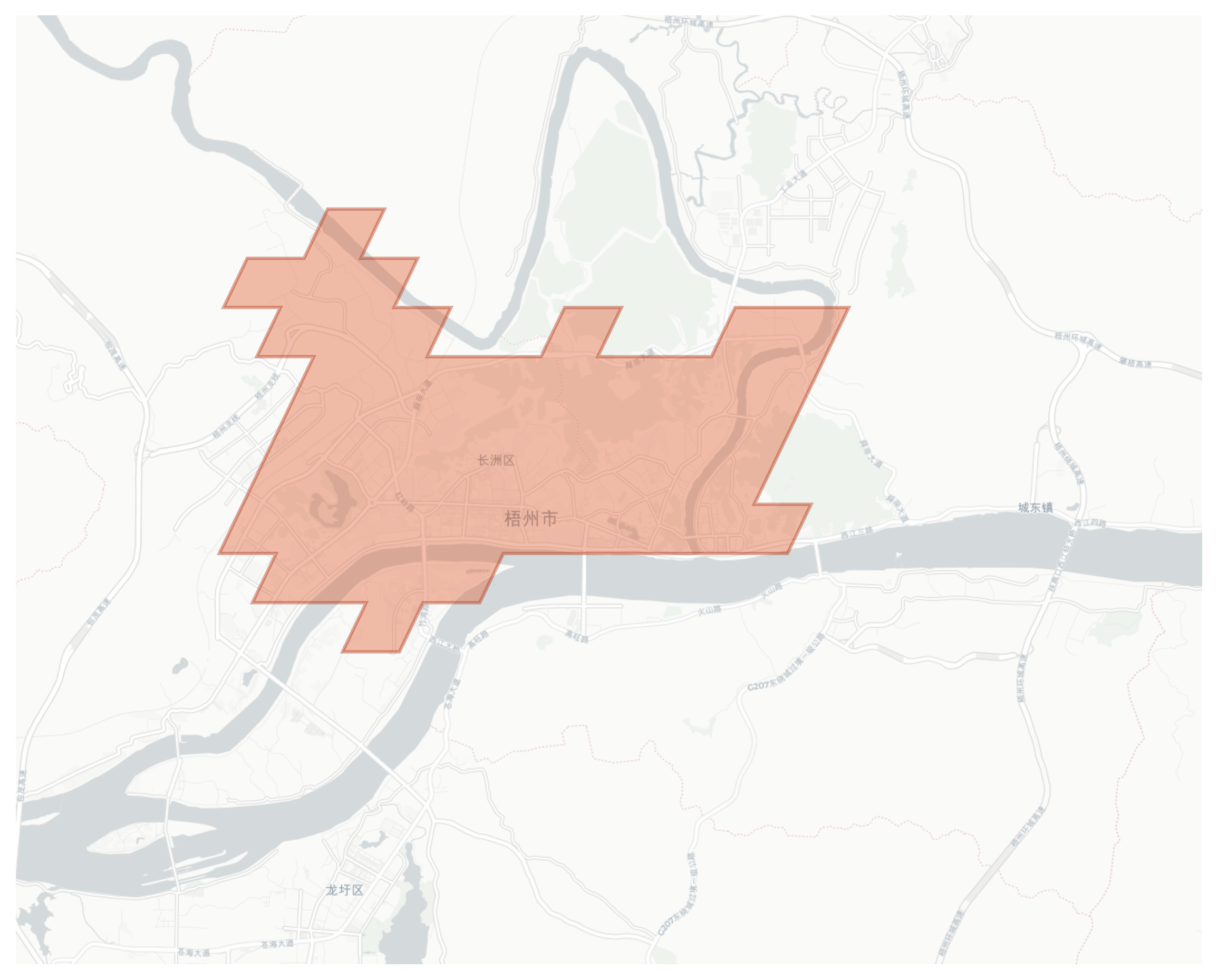 Wuzhou geographic map