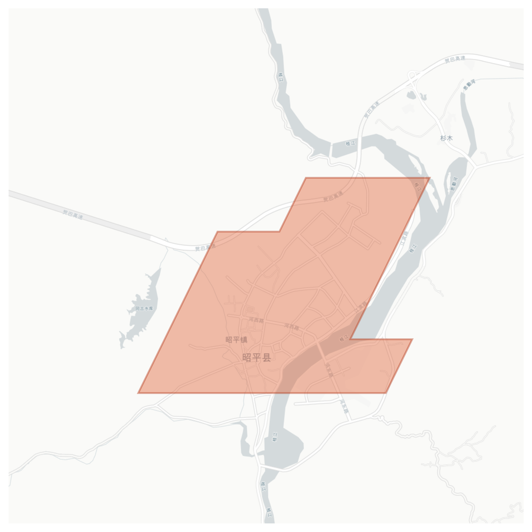 Zhaoping geographic map