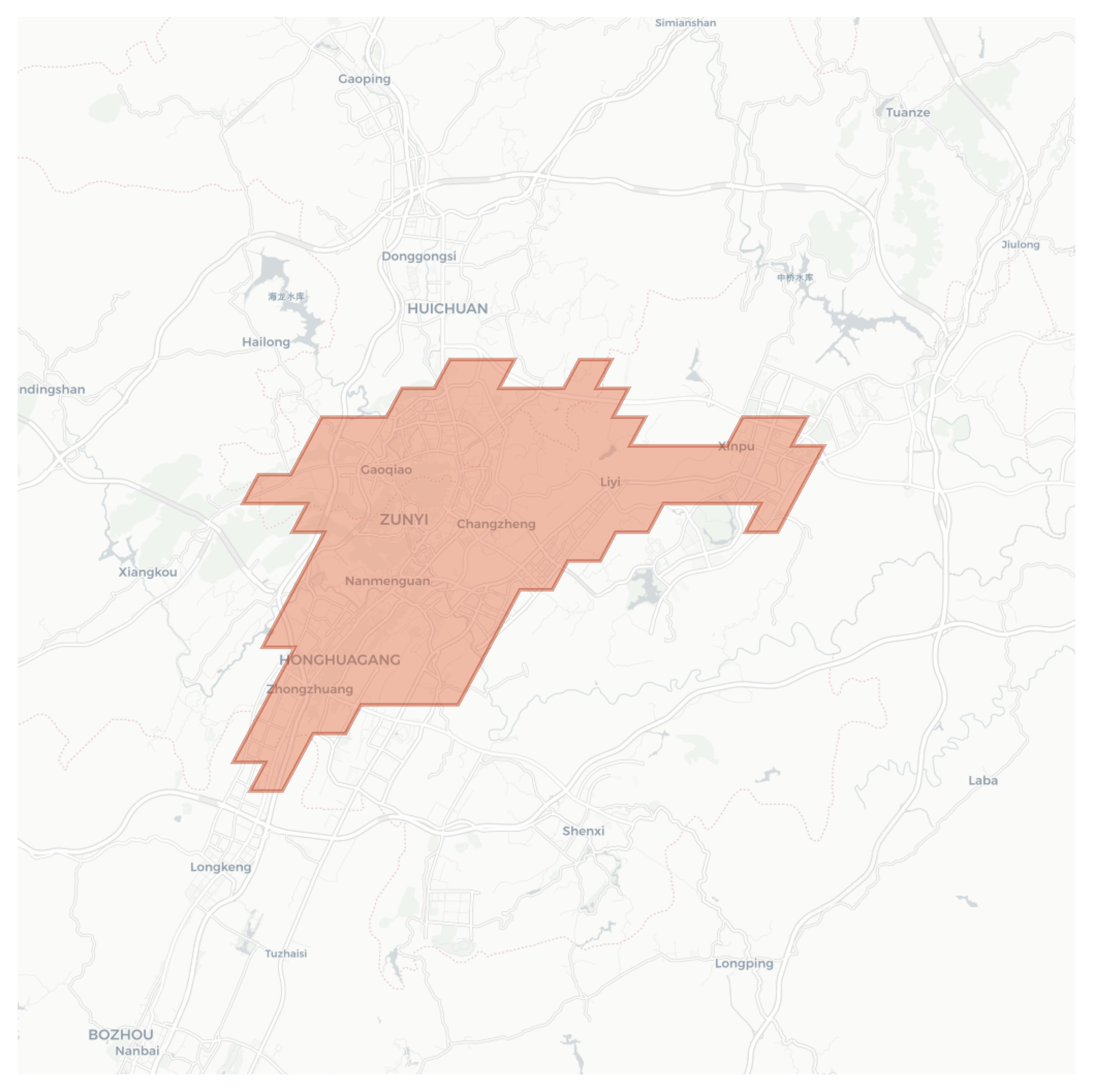 Honghuagang geographic map