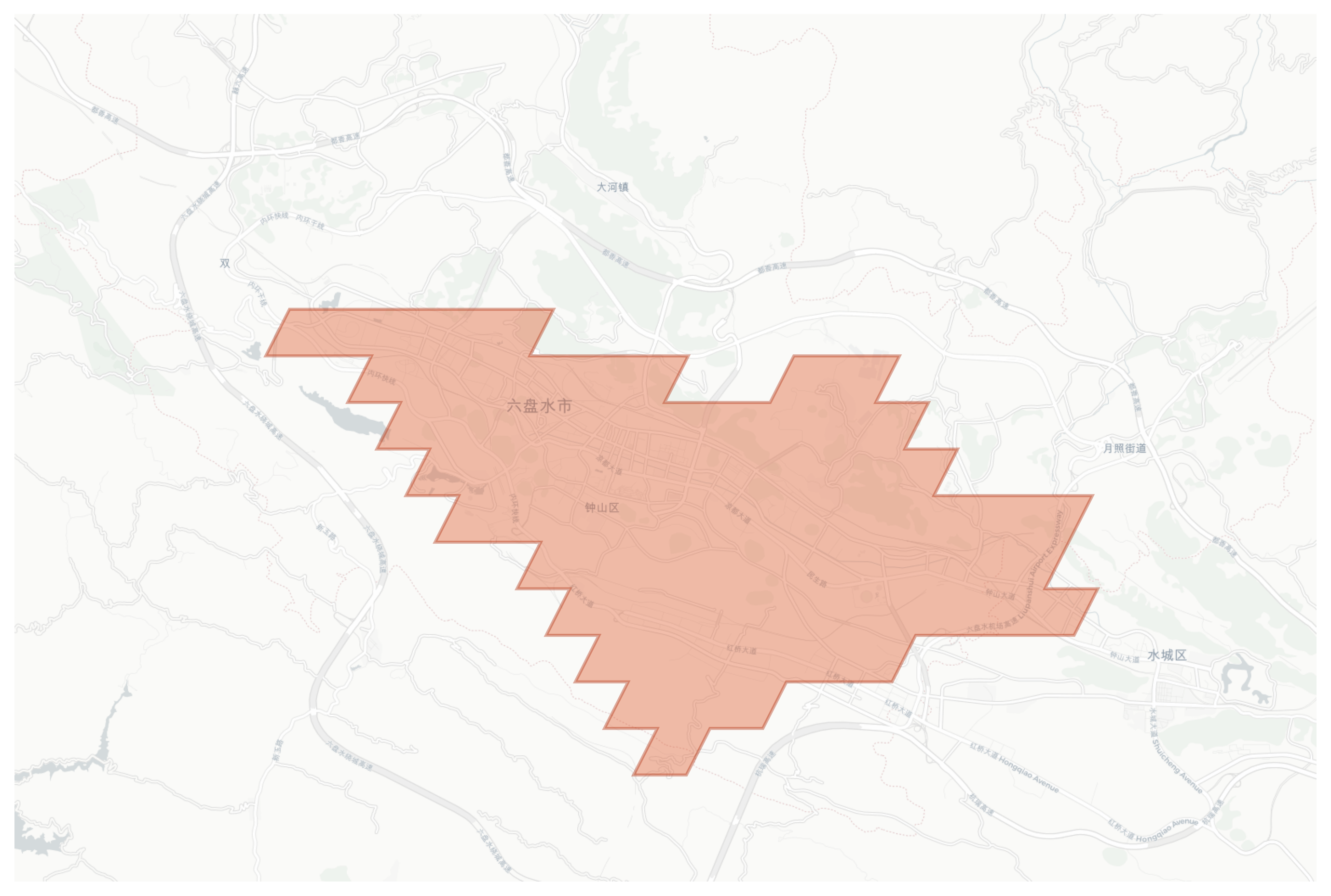 Liupanshui geographic map