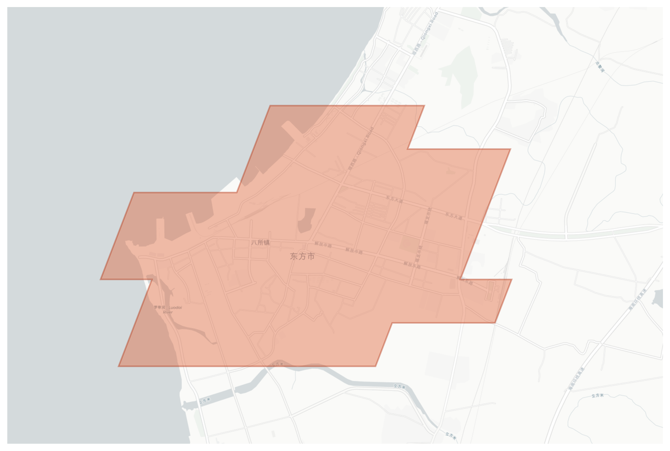 Dongfang geographic map