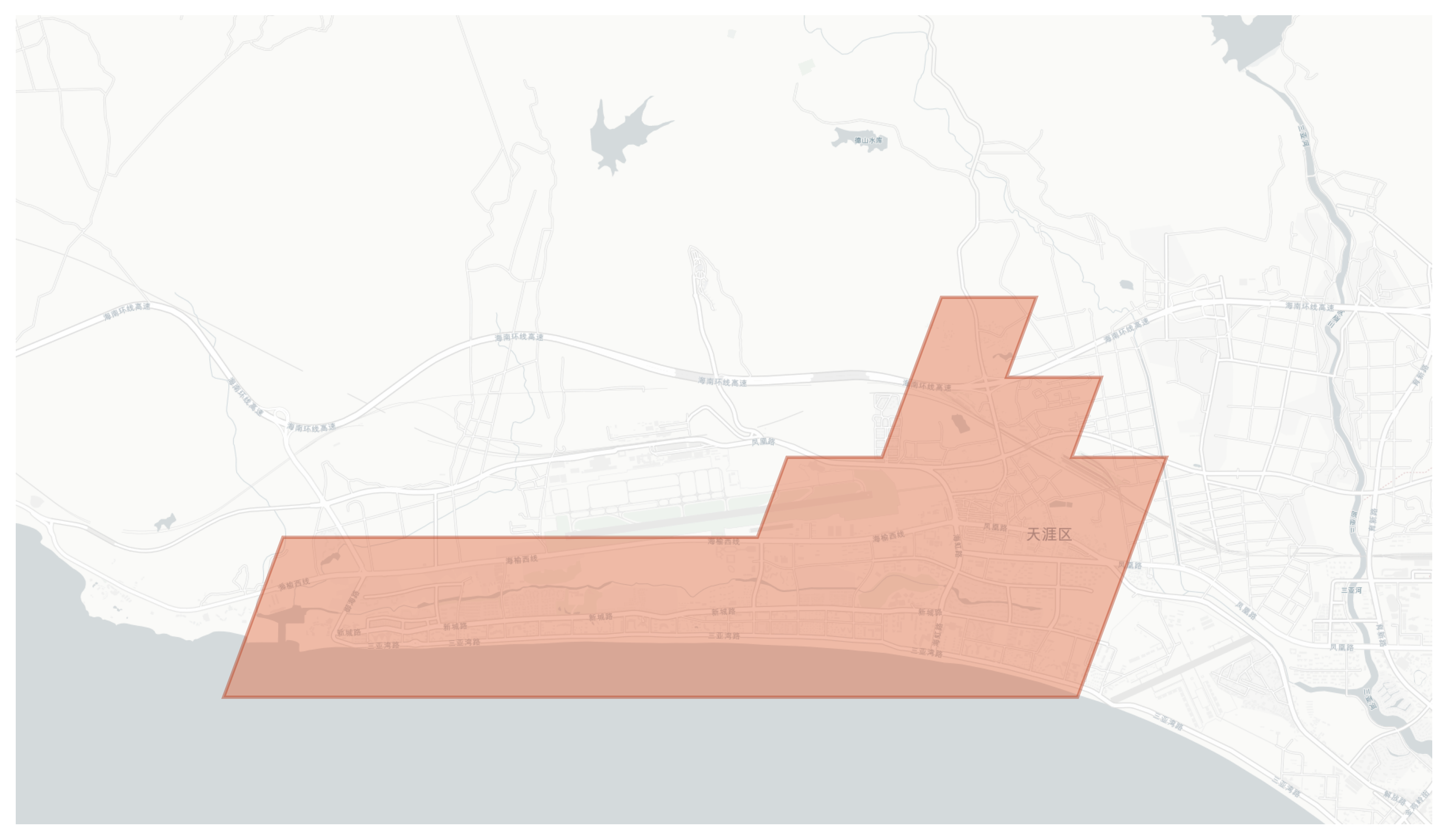 Tianya District geographic map