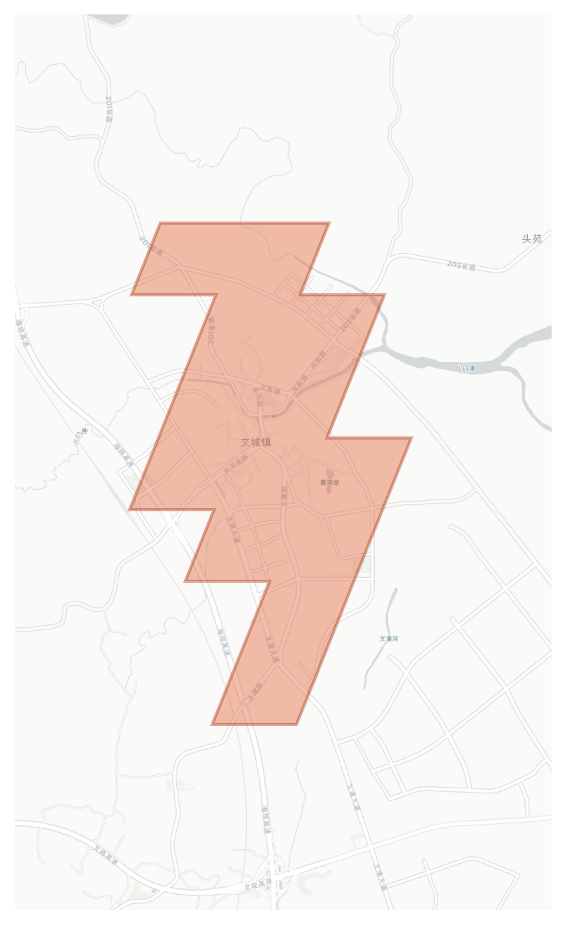 Wenchengzhen geographic map