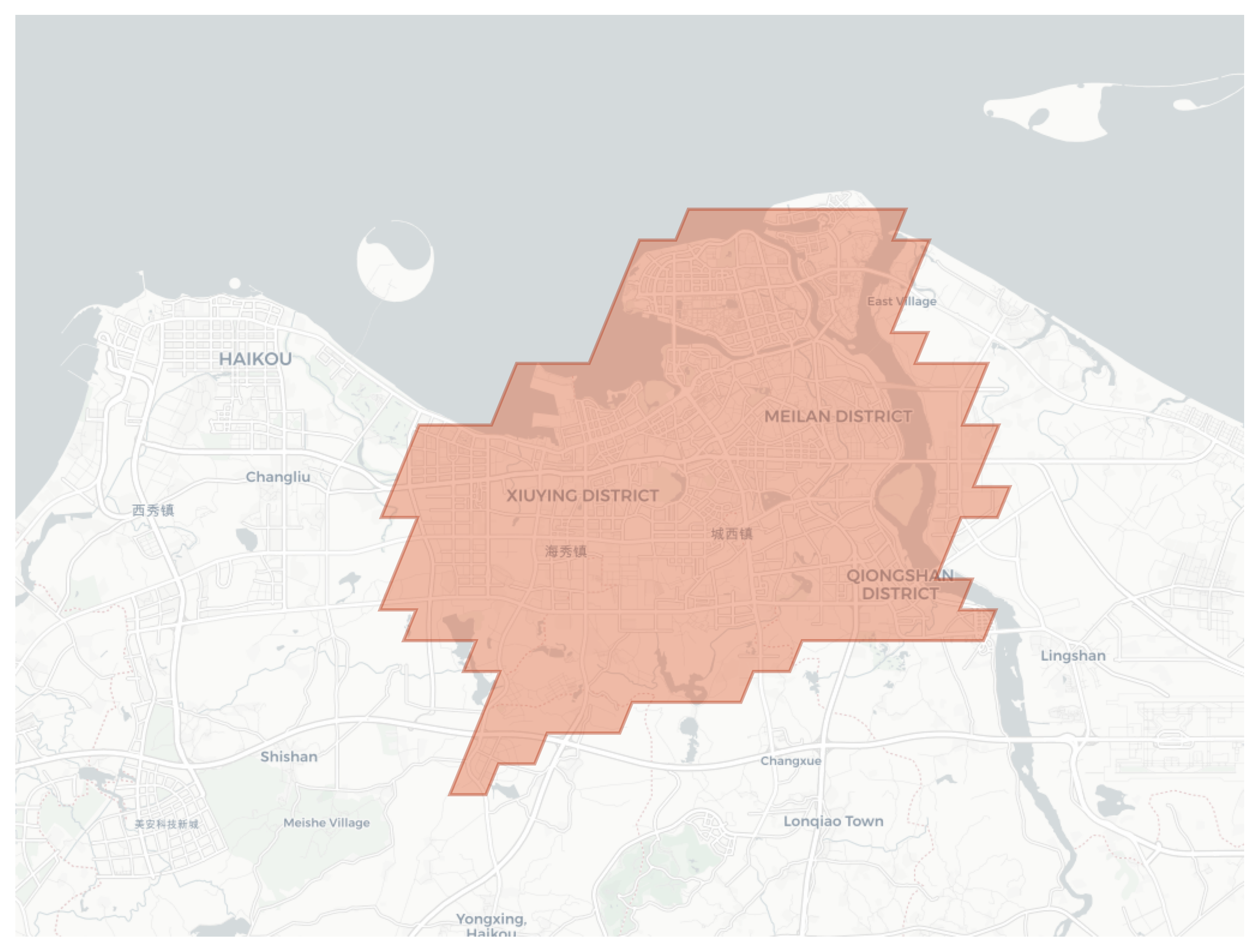 Xiuying District geographic map