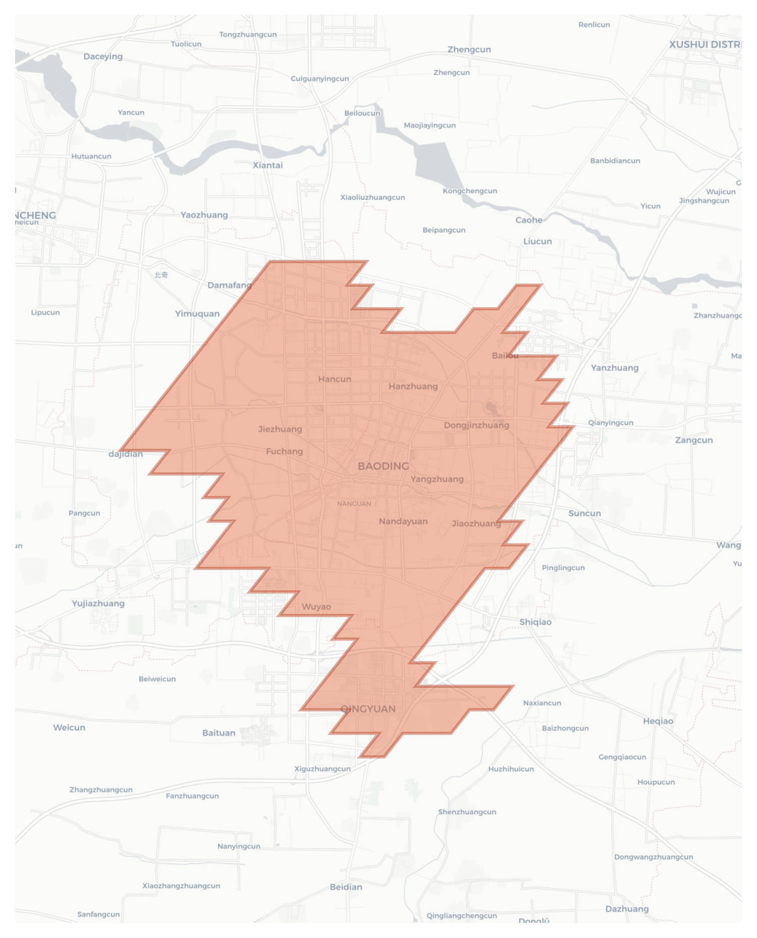 Baoding geographic map
