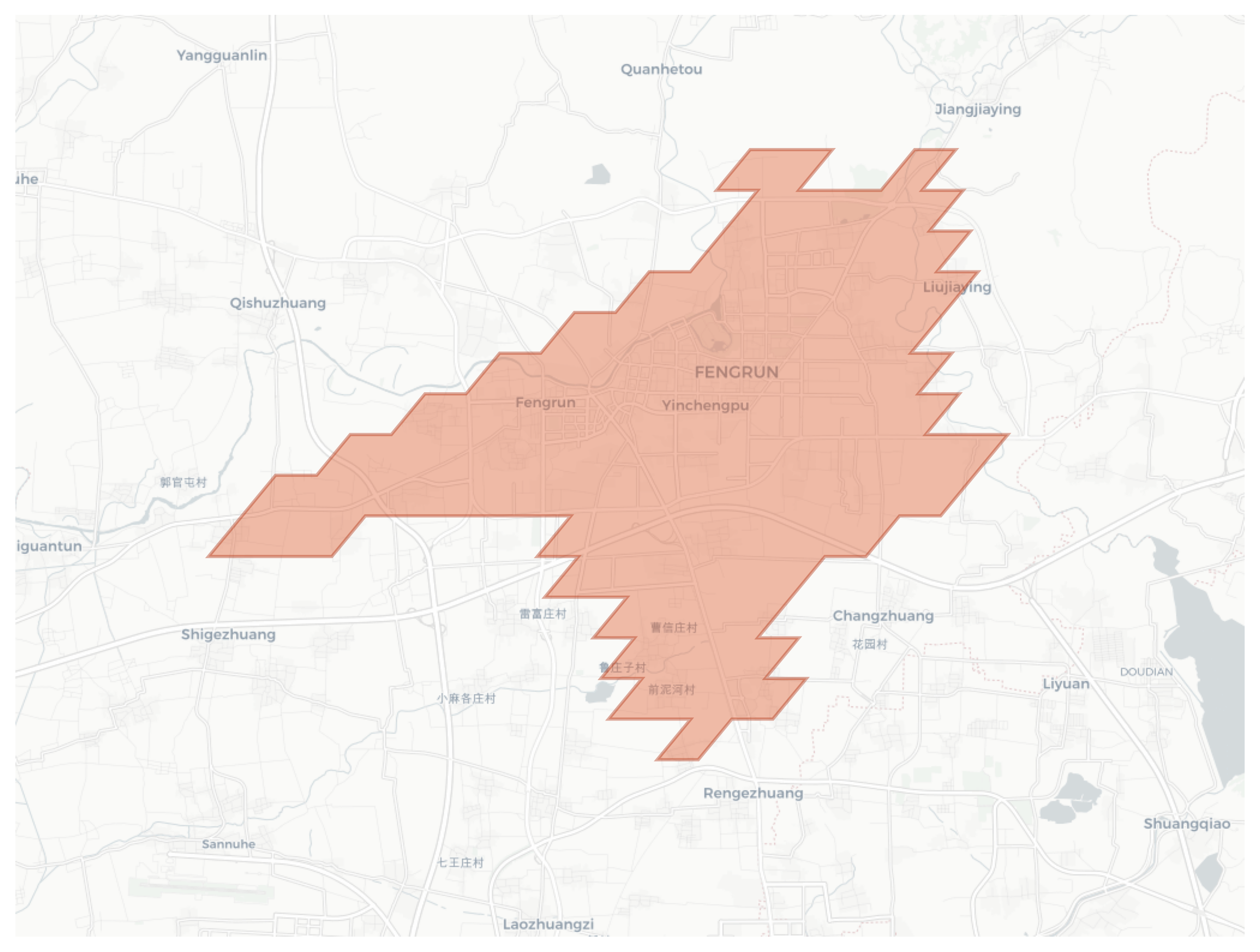 Fengrun geographic map