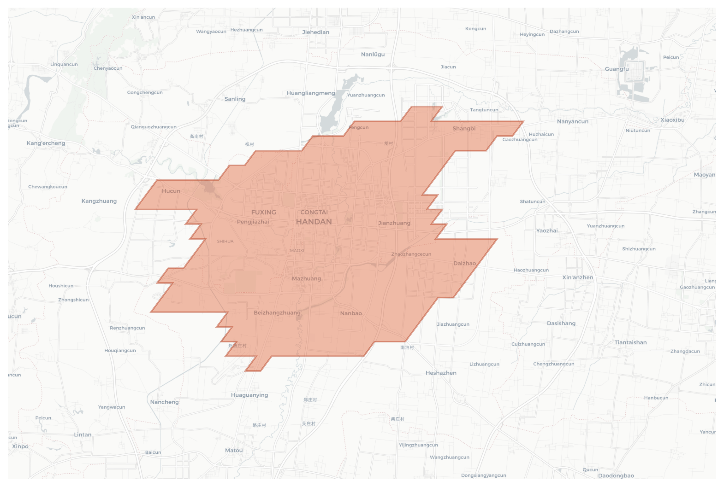 Handan geographic map