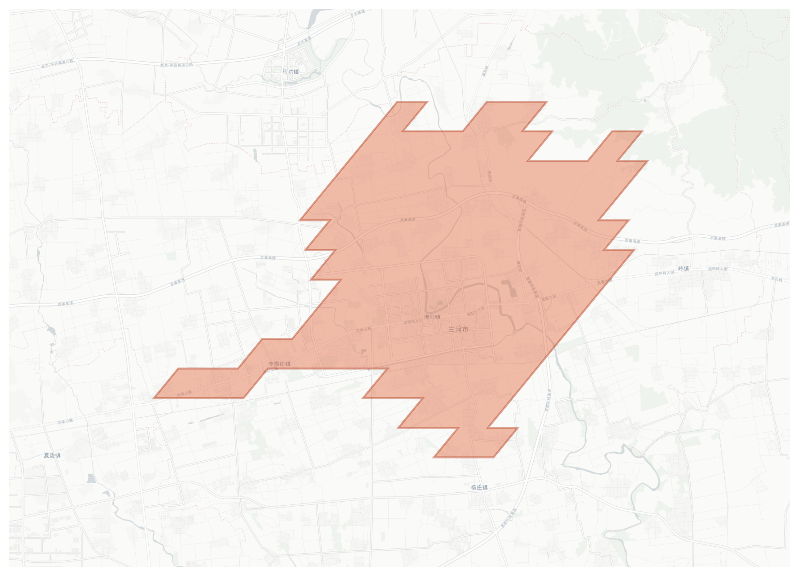 Sanhe geographic map