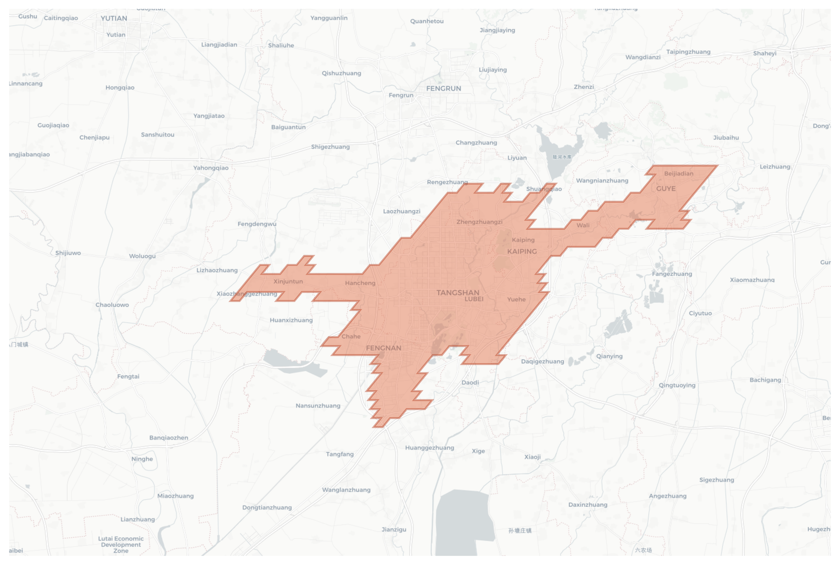 Tangshan geographic map